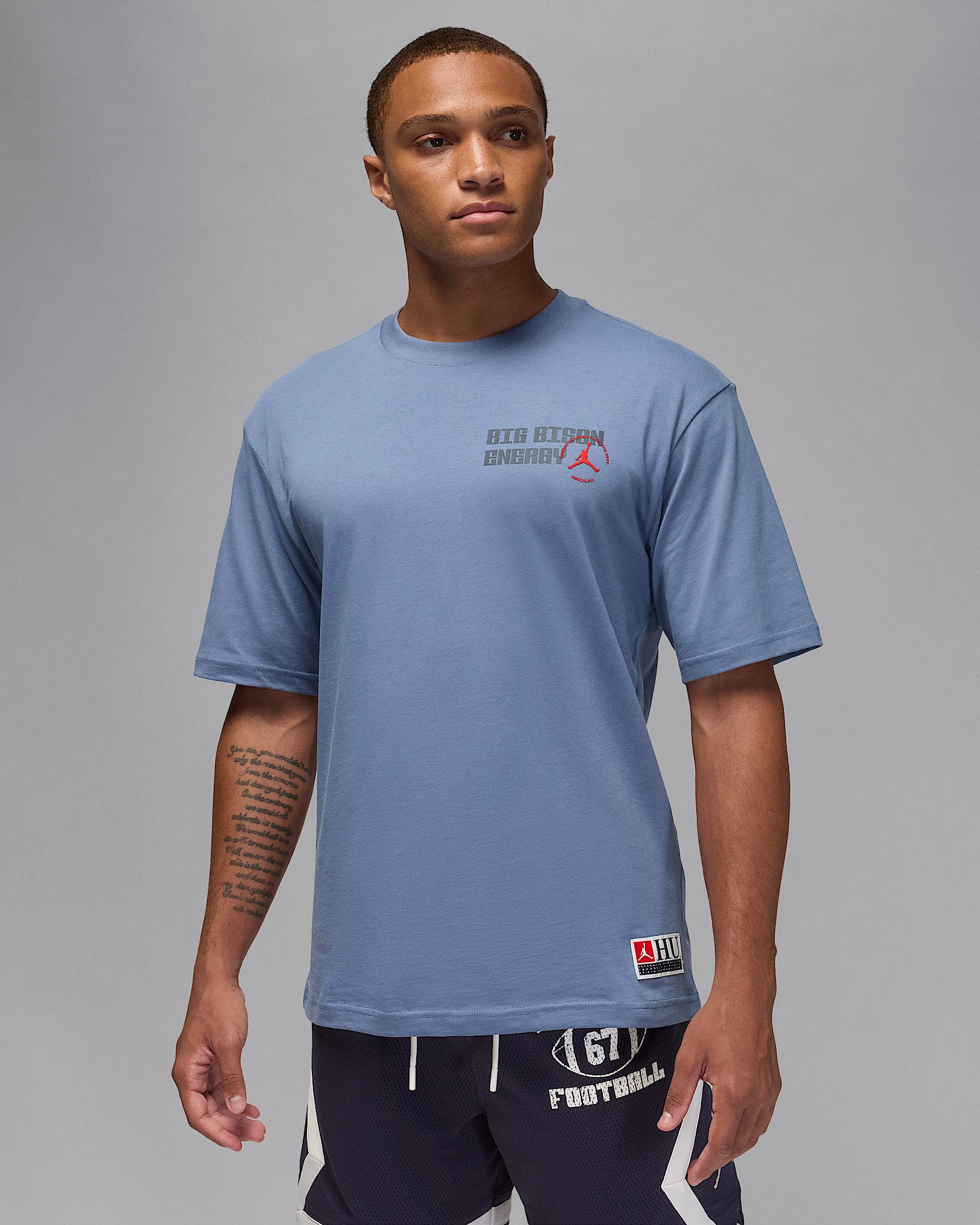 Jordan Sport x Howard University Men's Dri-FIT T-Shirt - World Indigo/Gridiron/University Red