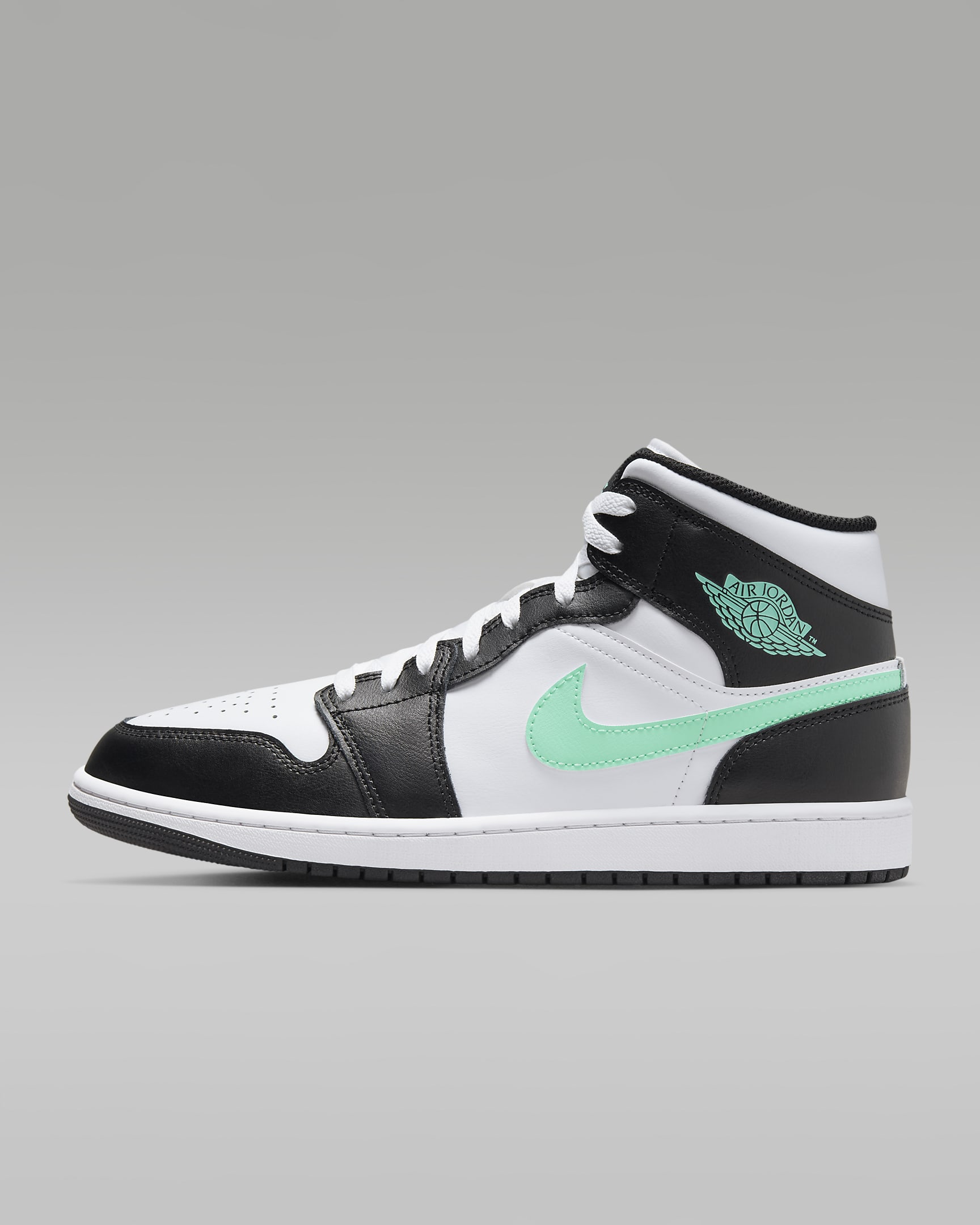 Buty męskie Air Jordan 1 Mid - Biel/Czerń/Green Glow