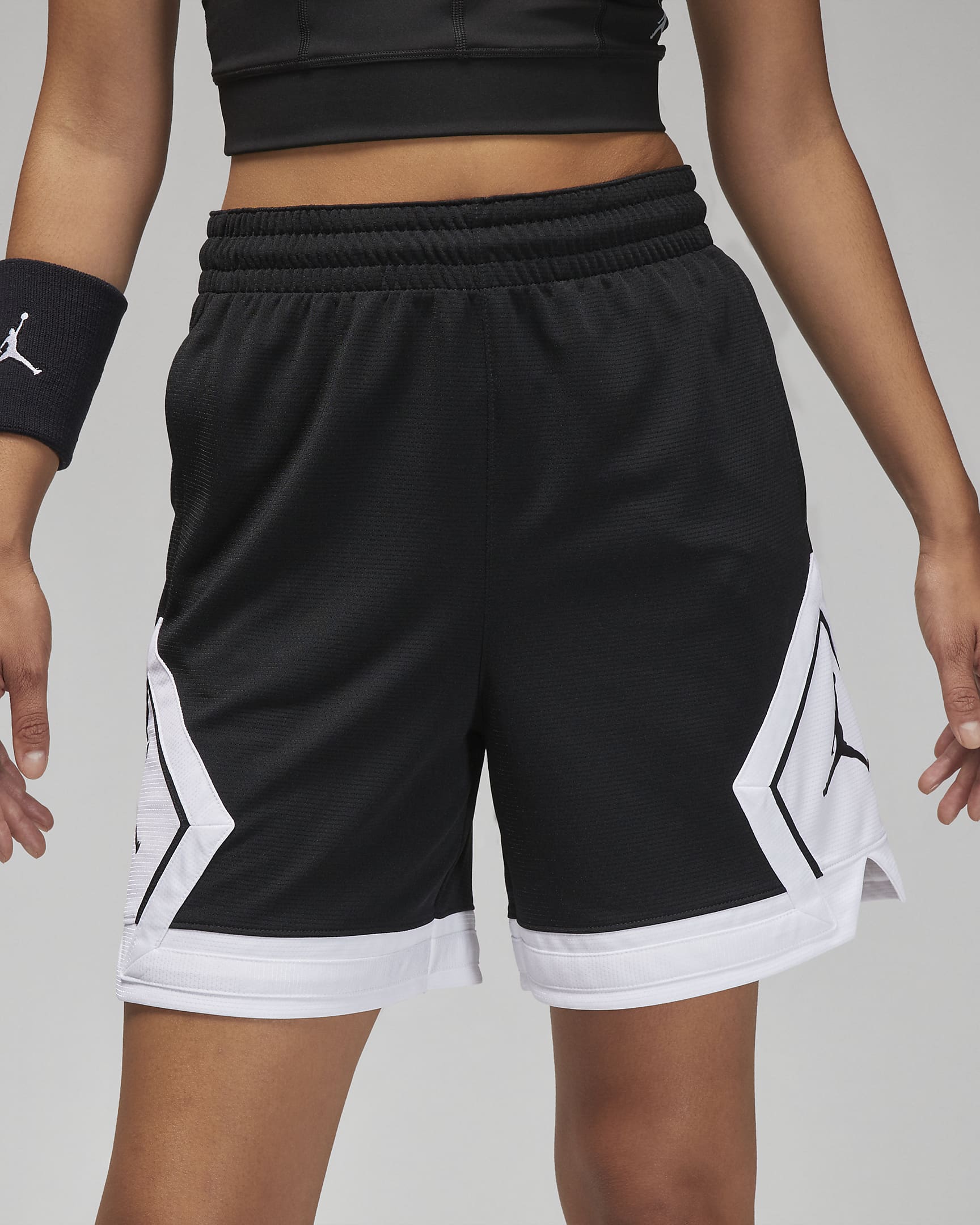 Short Diamond Jordan Sport pour femme - Noir/Blanc/Blanc/Noir