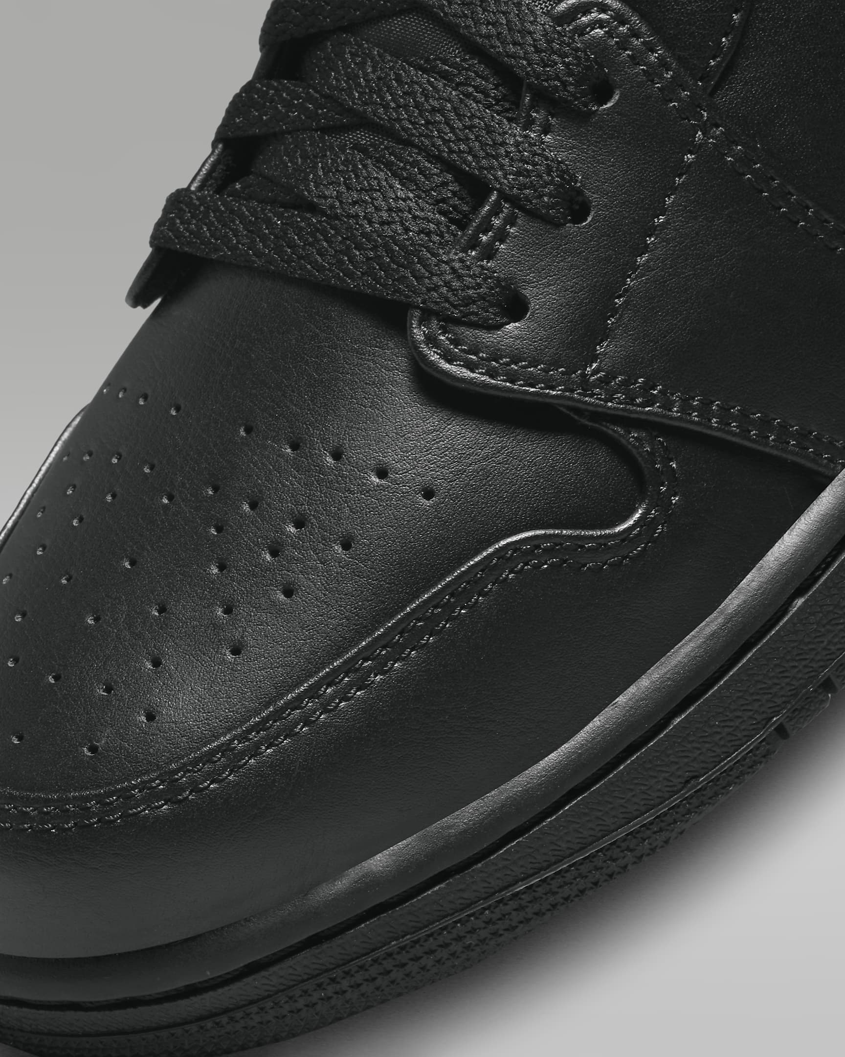 Air Jordan 1 Mid Shoes - Black/Black/Black