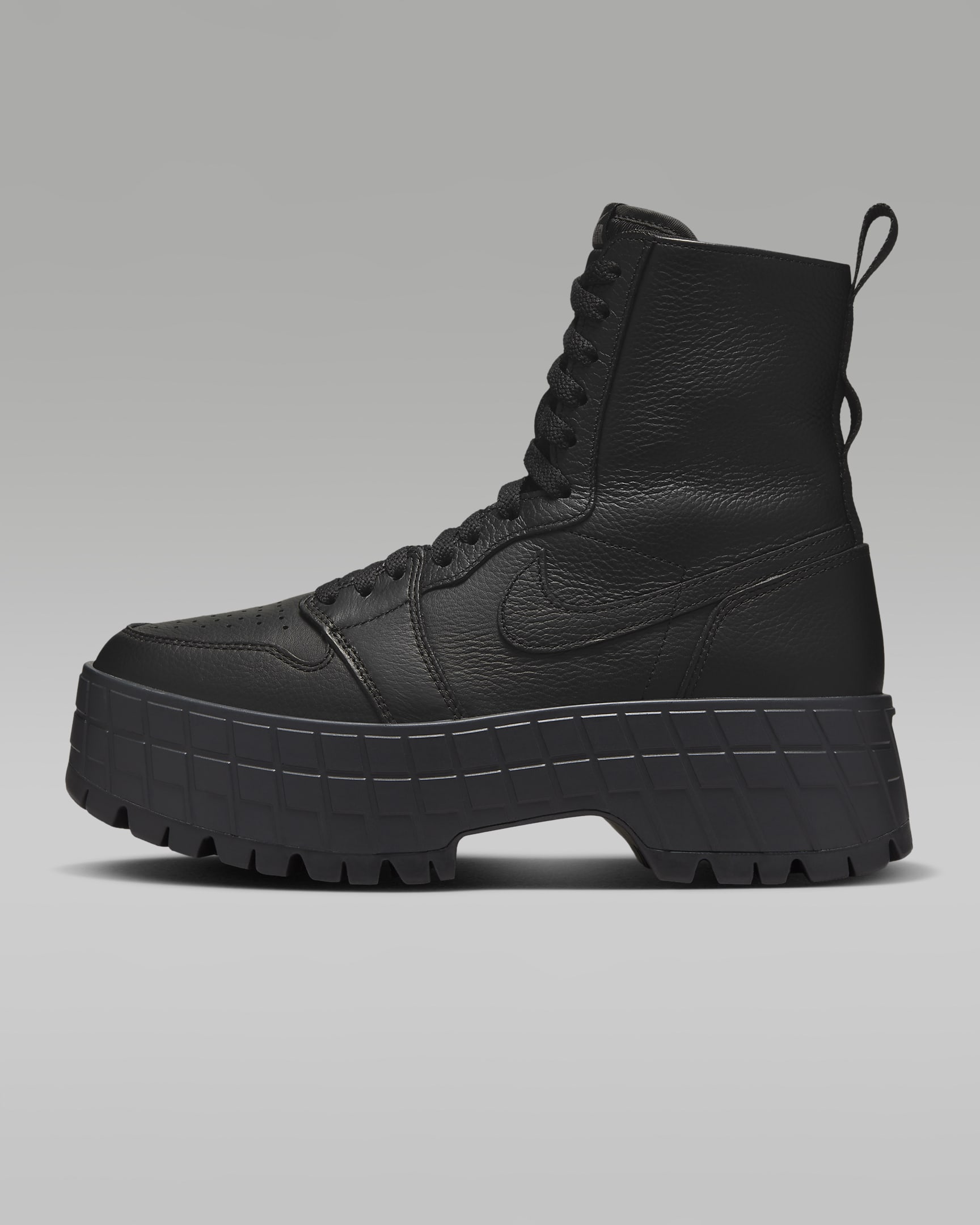 Botas Air Jordan 1 Brooklyn - Negro/Negro/Peltre liso