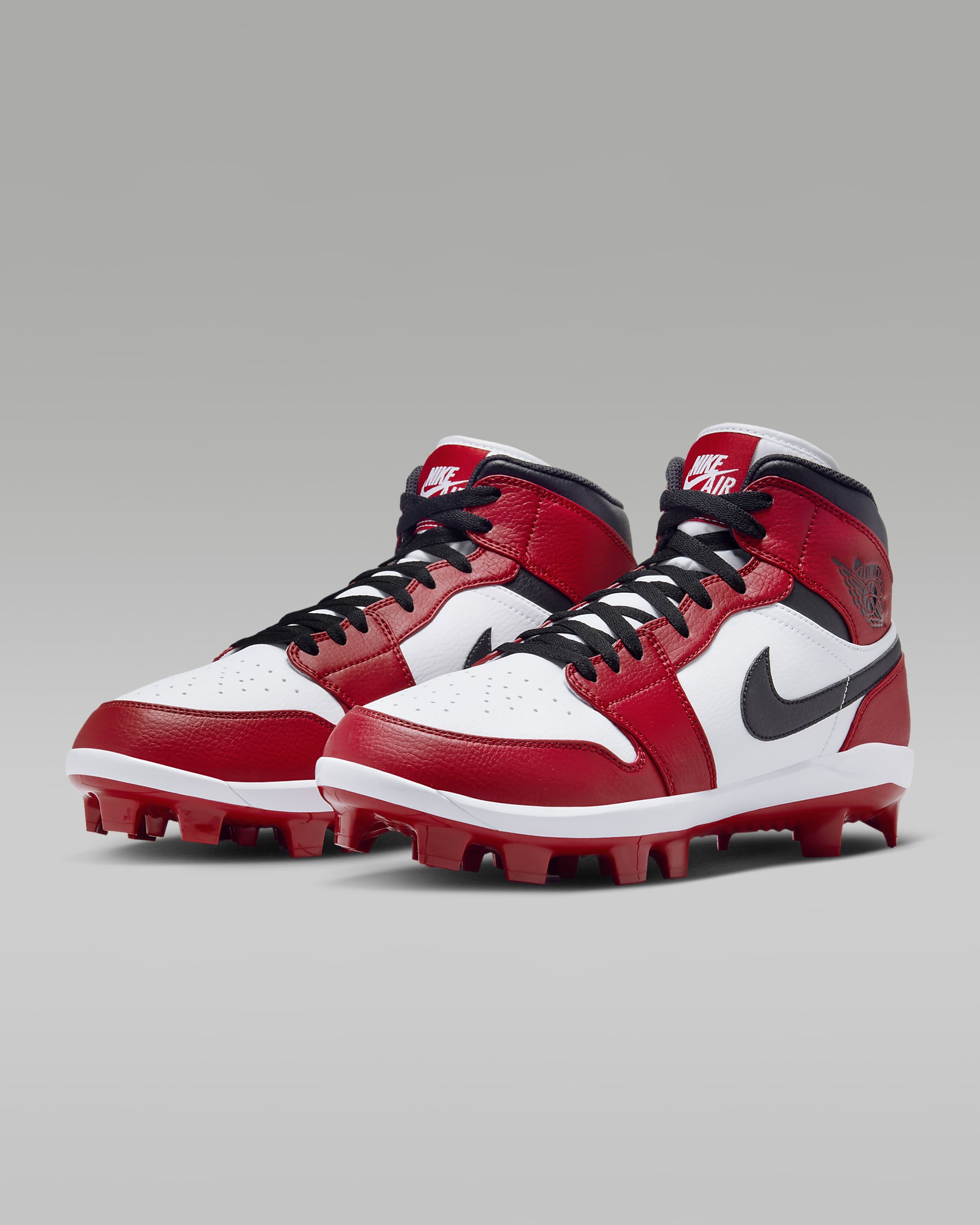 Jordan 1 Retro MCS Men's Baseball Cleats - Gym Red/White/Black