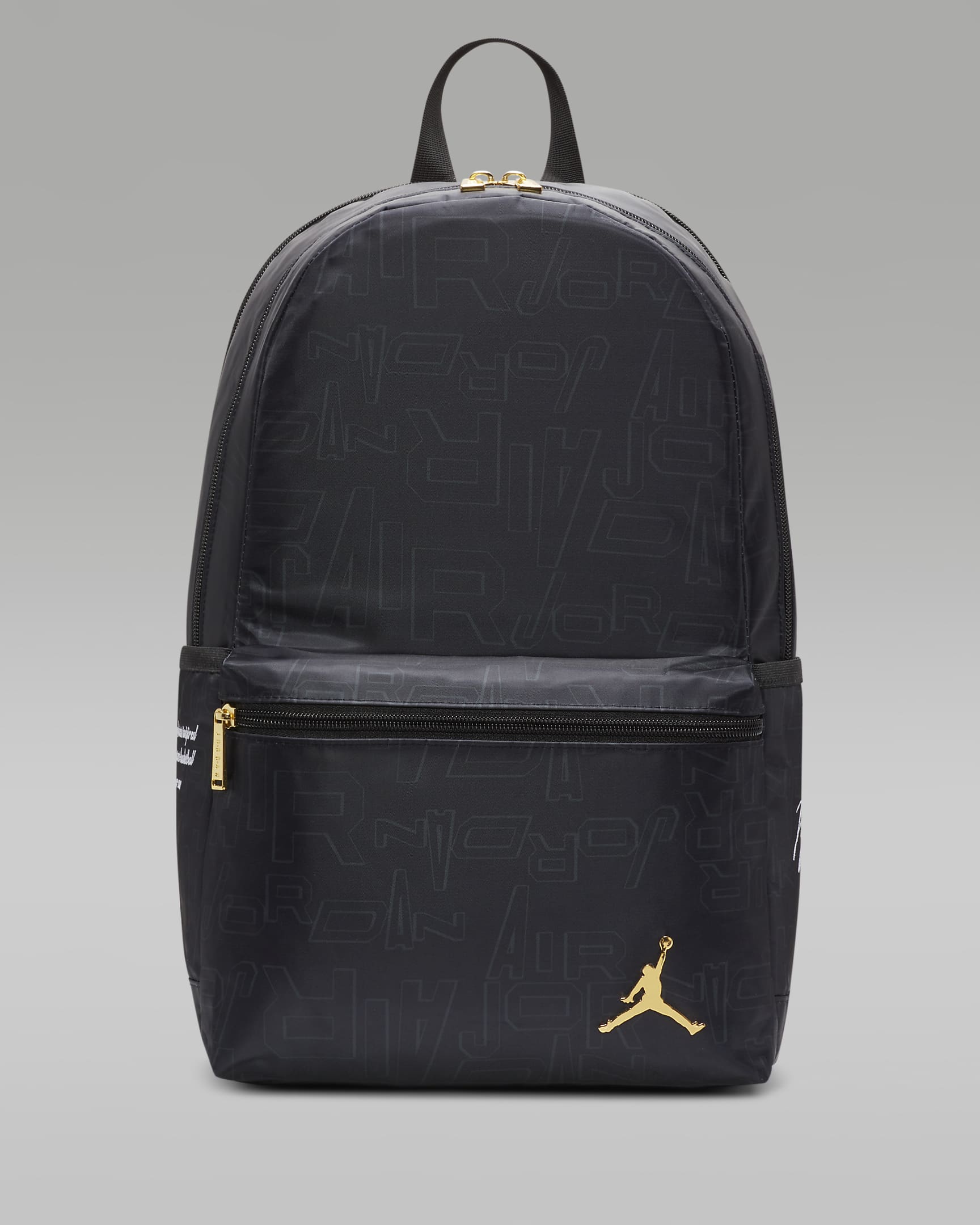 Jordan Black and Gold Backpack Backpack (19L). Nike IE
