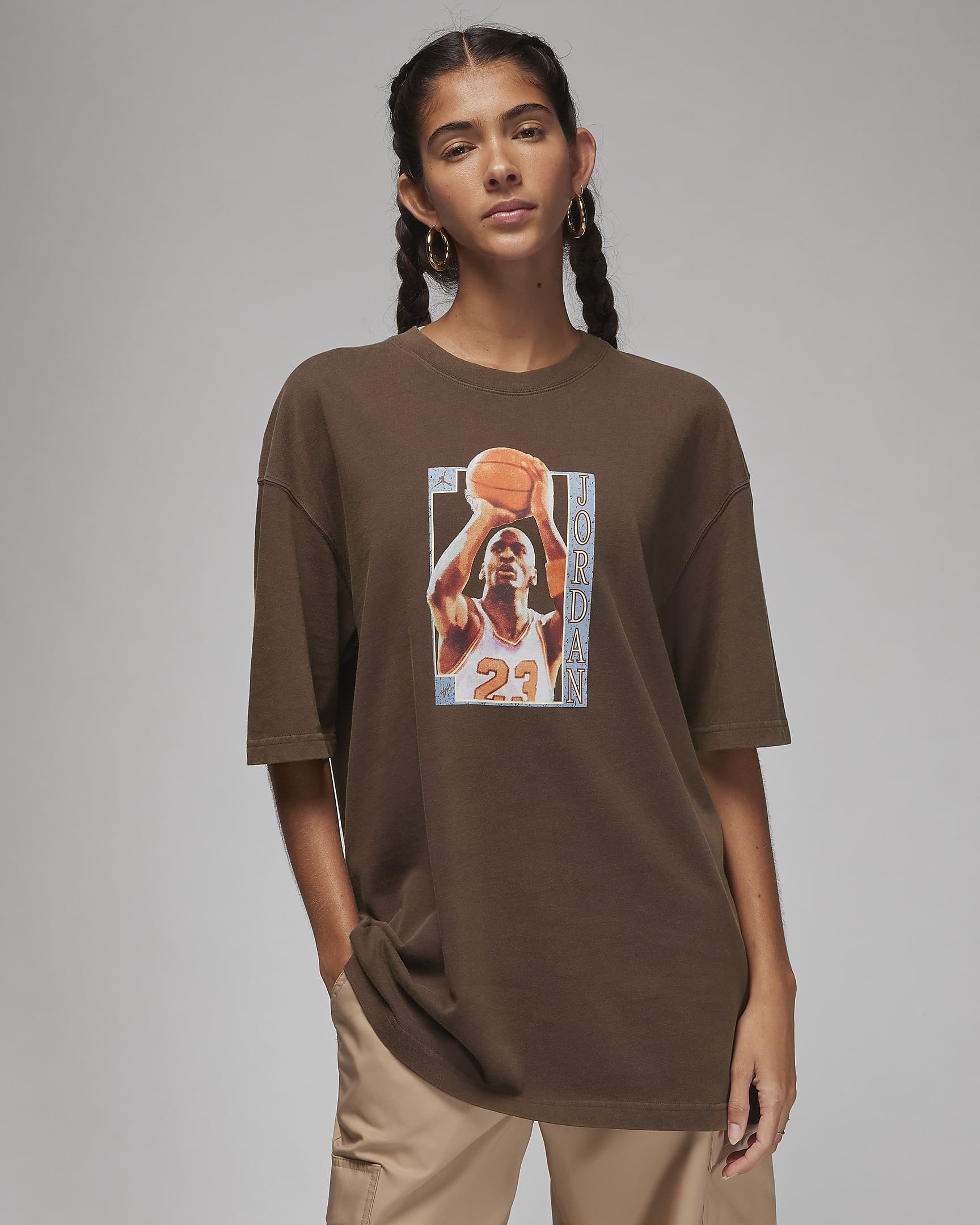 Jordan Women's Oversized Graphic T-Shirt - Baroque Brown/Legend Coffee