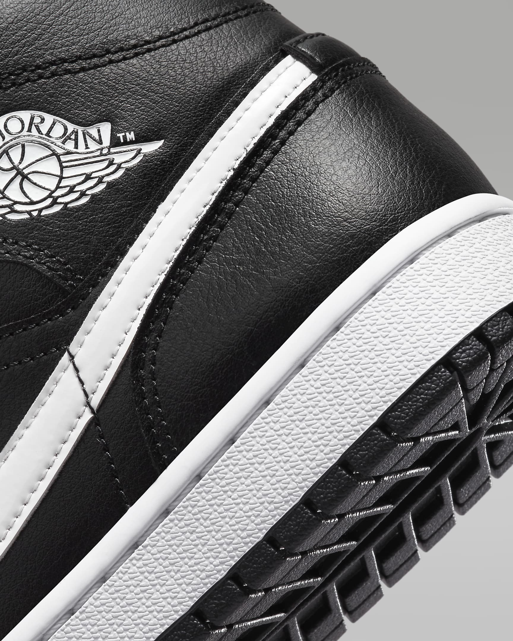 Air Jordan 1 Mid Women's Shoes - Black/Black/White