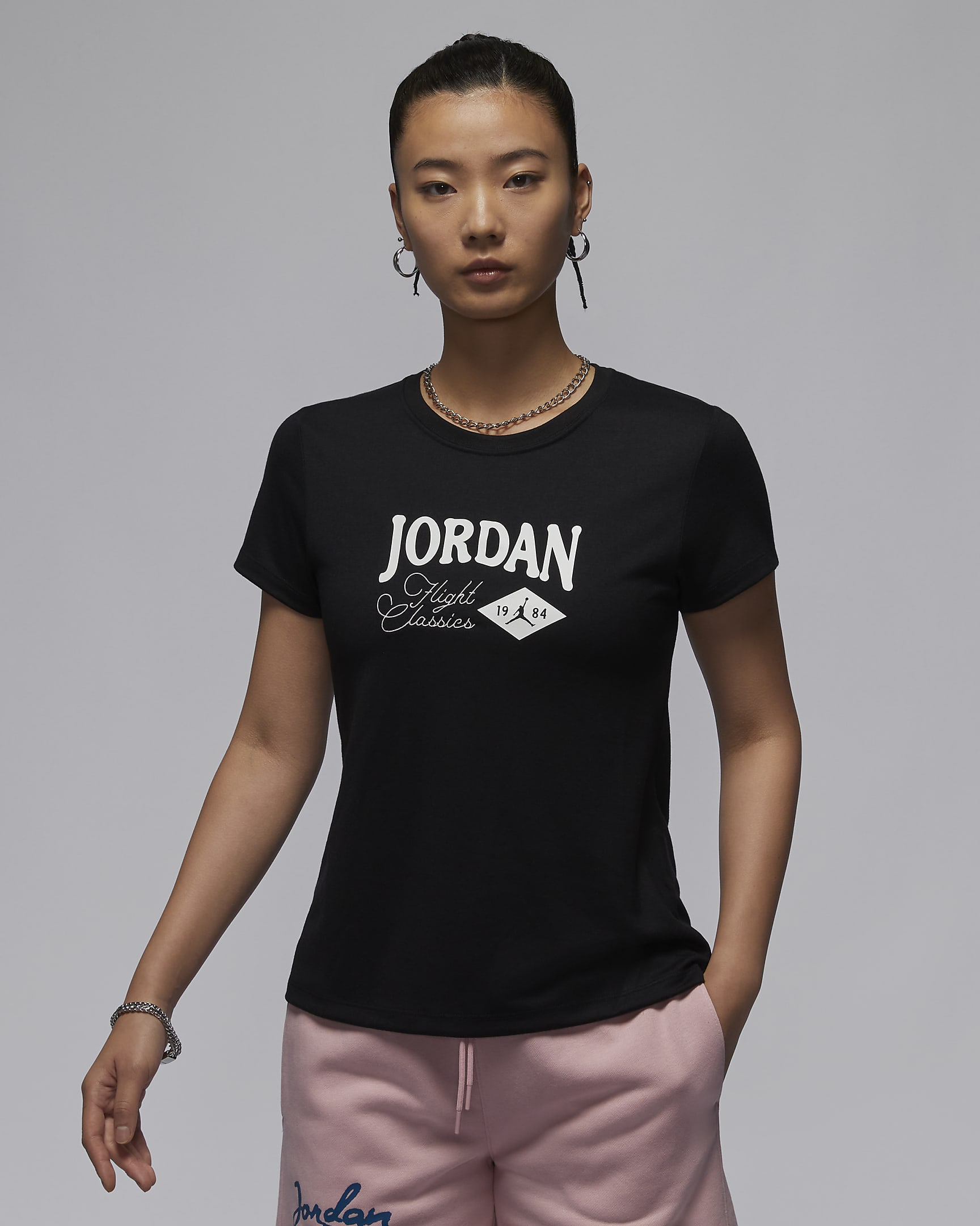 ジョーダン ウィメンズ グラフィック スリム Tシャツ - ブラック