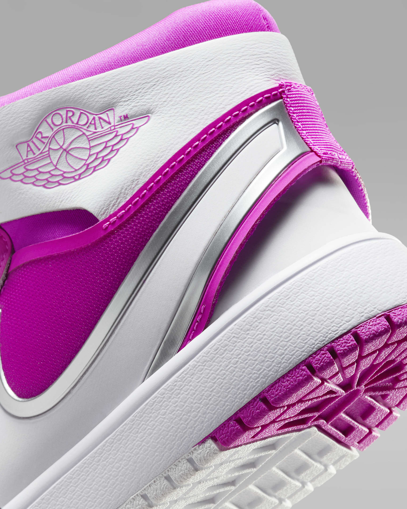 Scarpa Jordan 1 Mid RM EasyOn – Ragazzo/a - Fire Pink/Bianco/Bianco