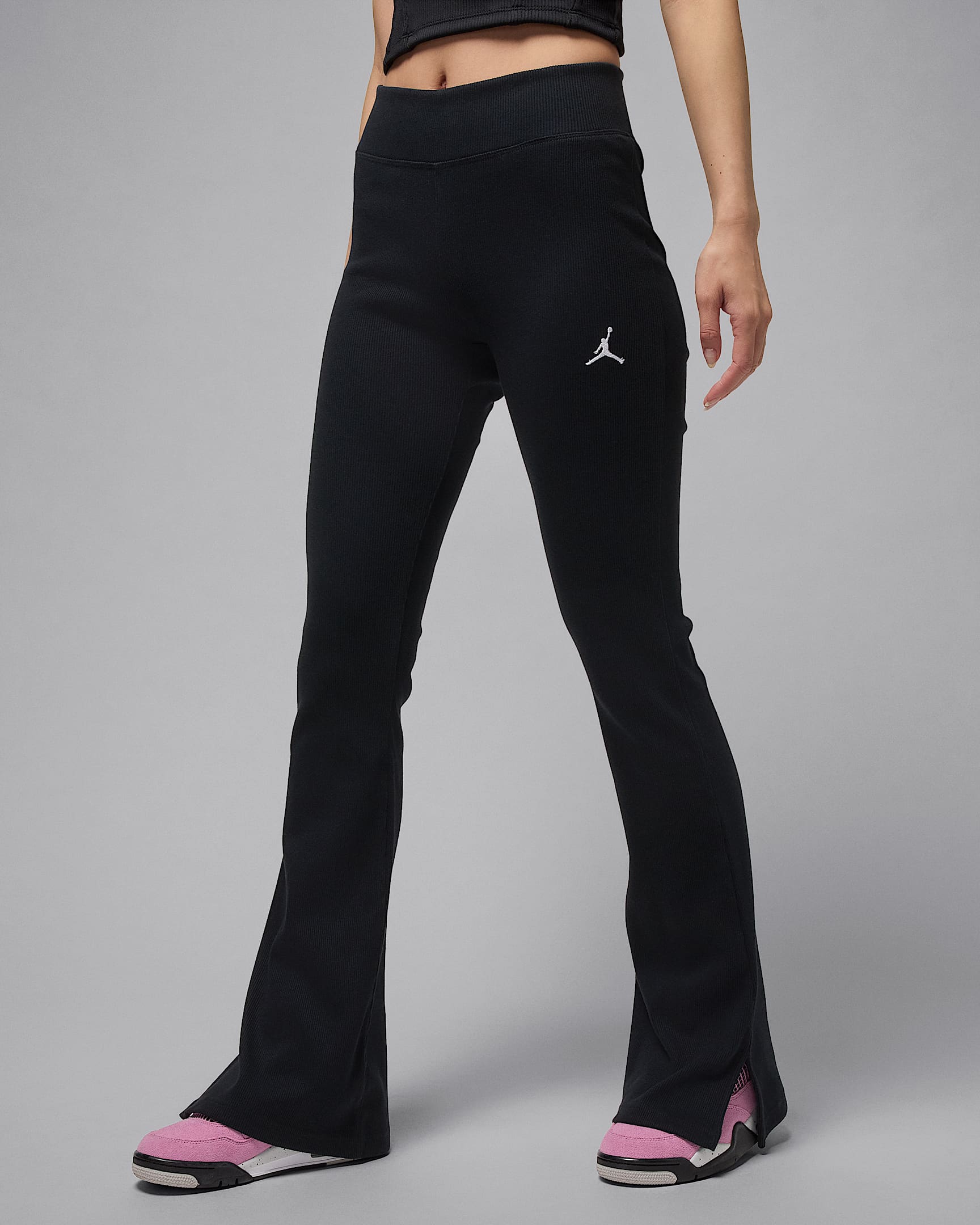 Legging évasé à taille mi-haute Jordan Brooklyn Essentials pour femme - Noir/Blanc