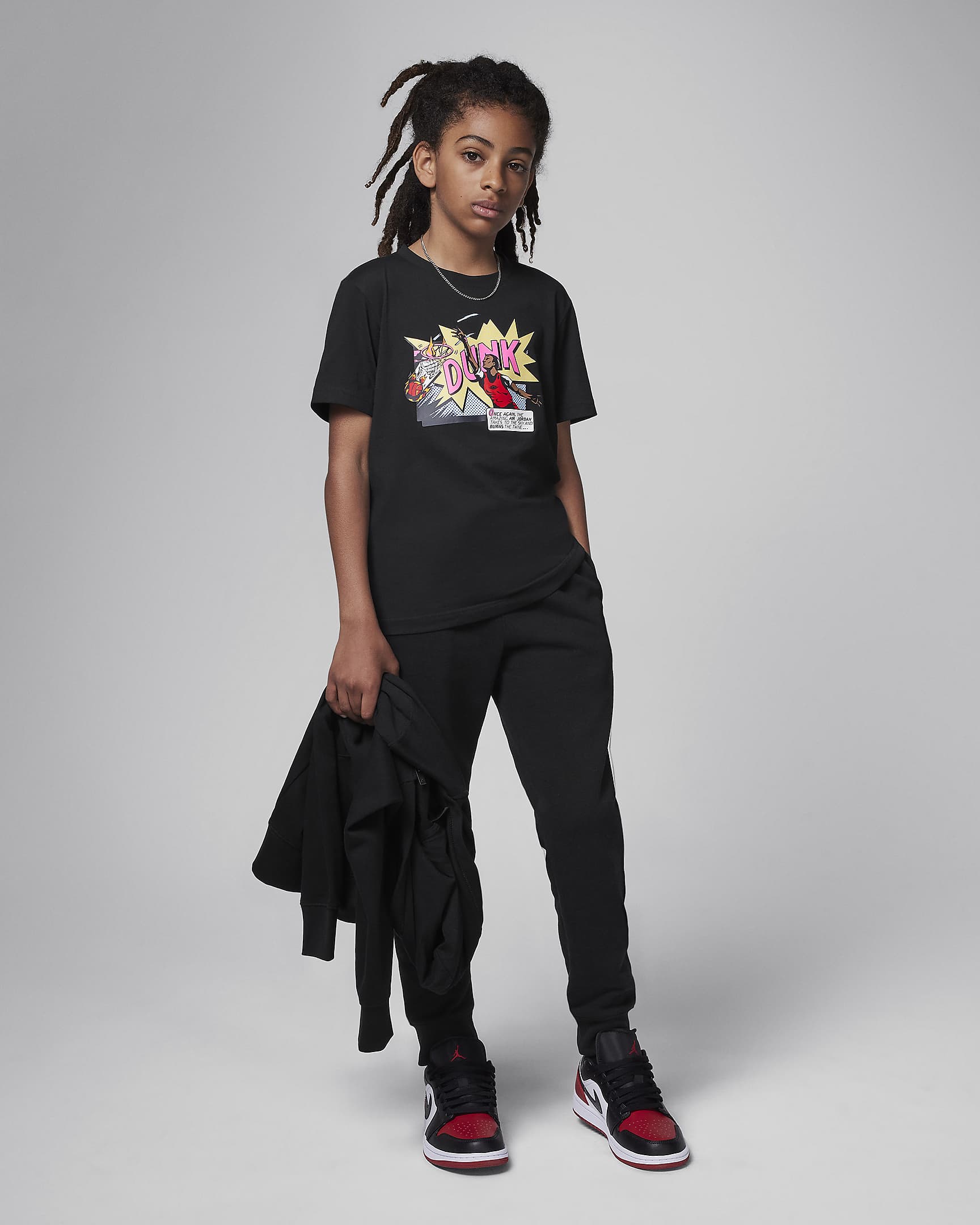 Air Jordan Big Kids' Dunk Comics T-Shirt - Black