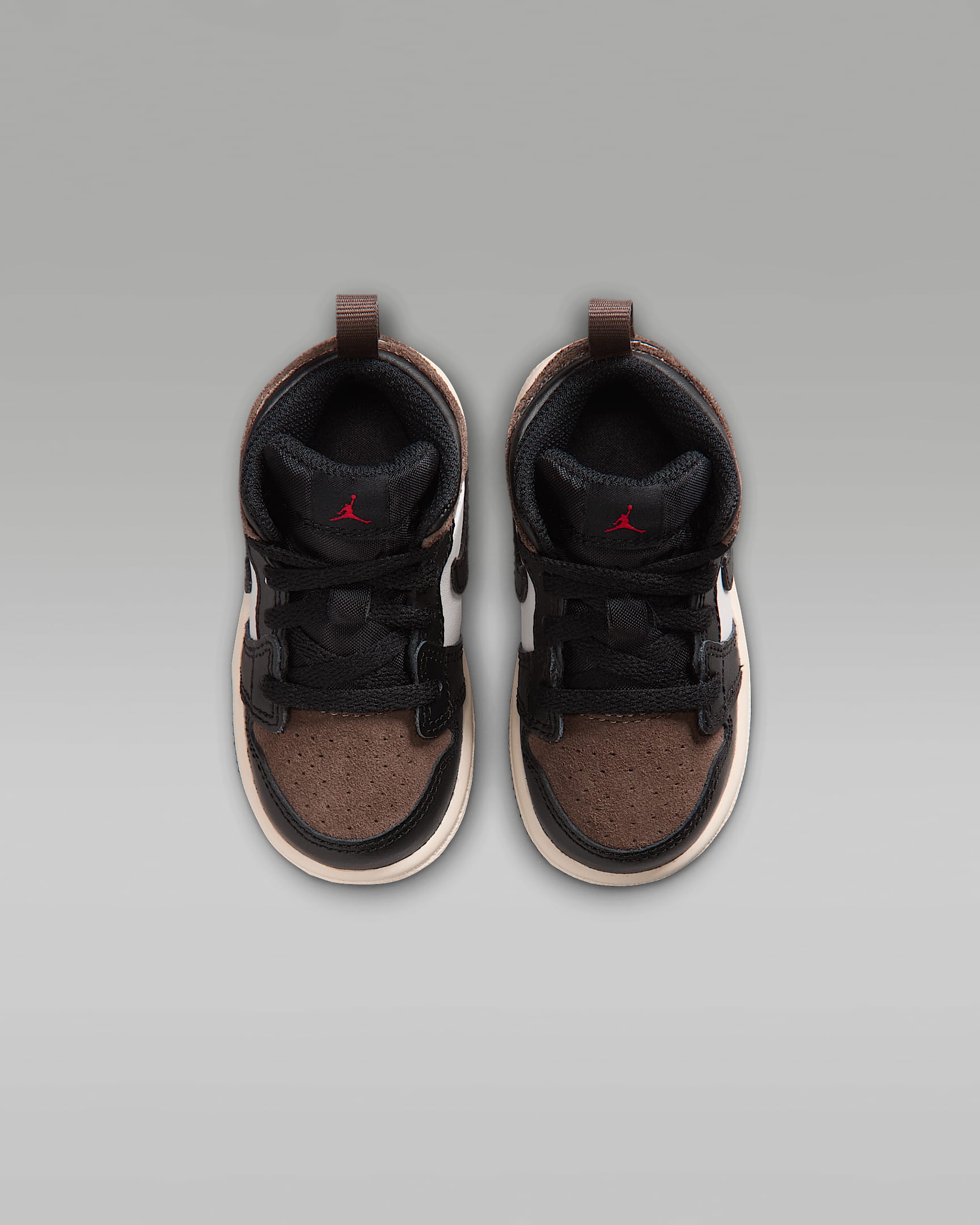 Jordan 1 Mid Baby/Toddler Shoes - Black/Palomino/University Red/Phantom
