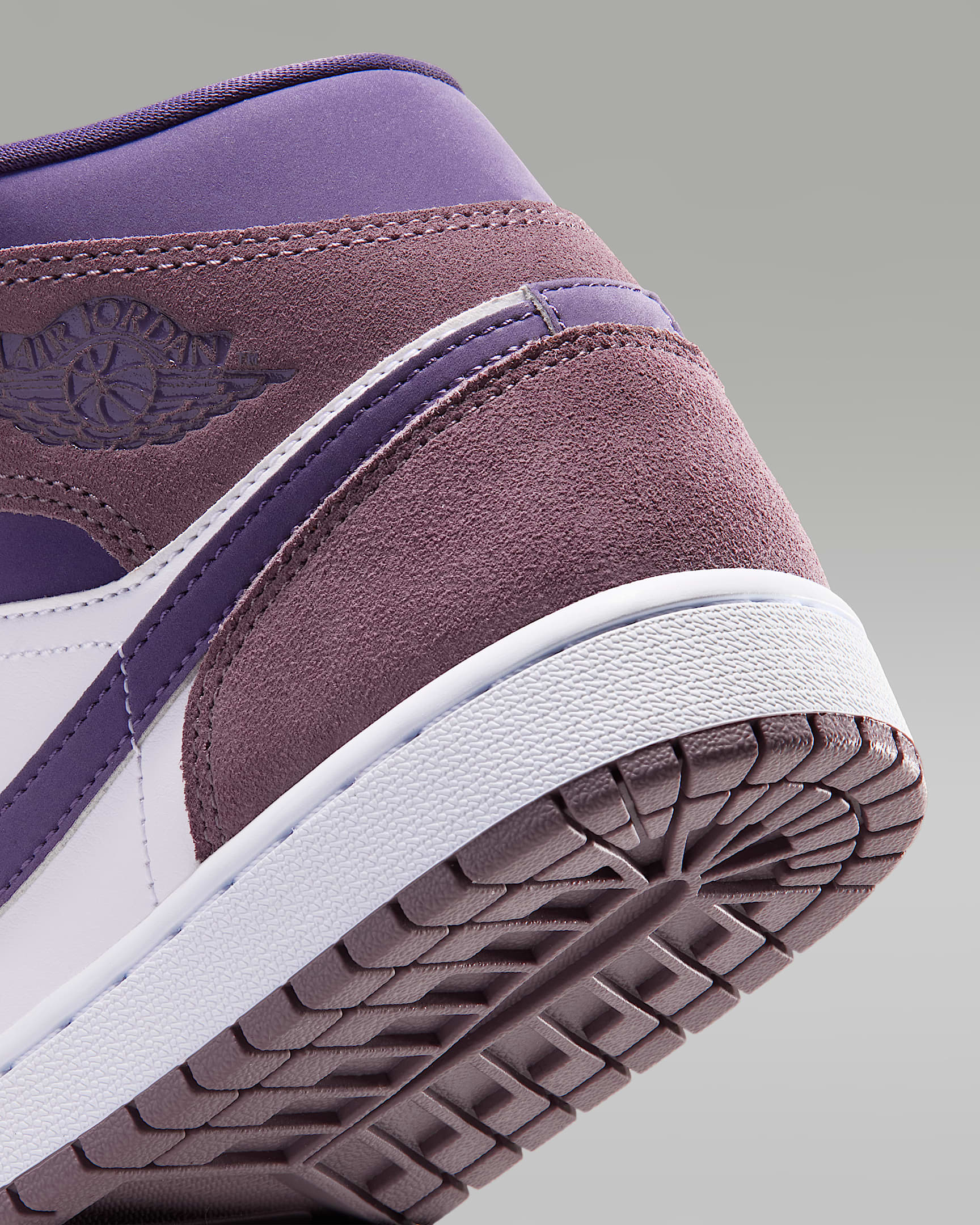 Air Jordan 1 Mid Women's Shoes - Purple Smoke/White/Canyon Purple