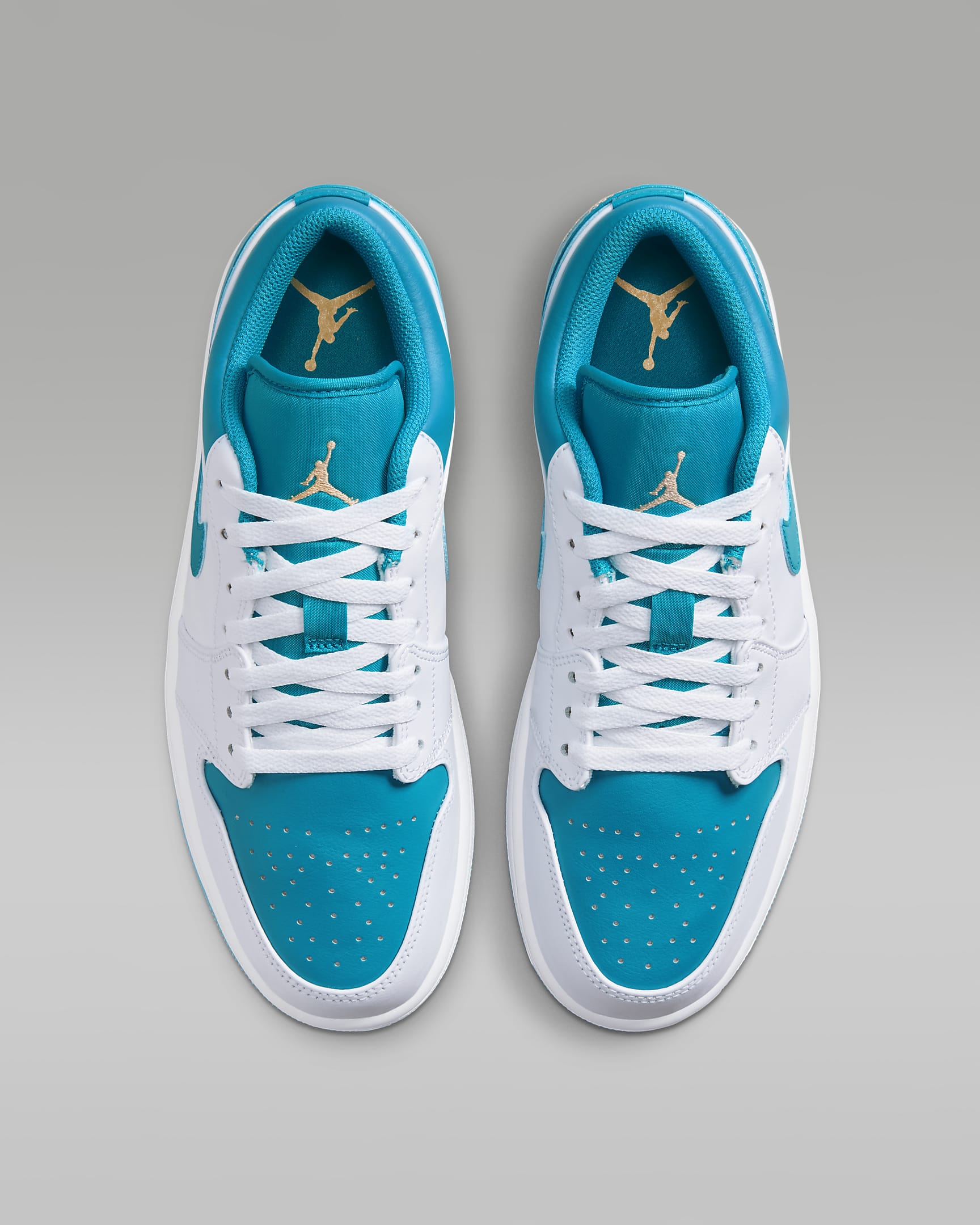 Air Jordan 1 Low Men's Shoes - White/Aquatone/Celestial Gold