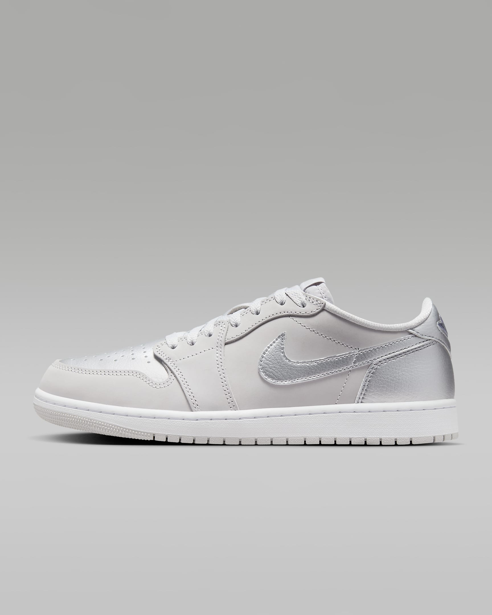 Air Jordan 1 Low OG 'Silver' Shoes - Neutral Grey/White/Metallic Silver