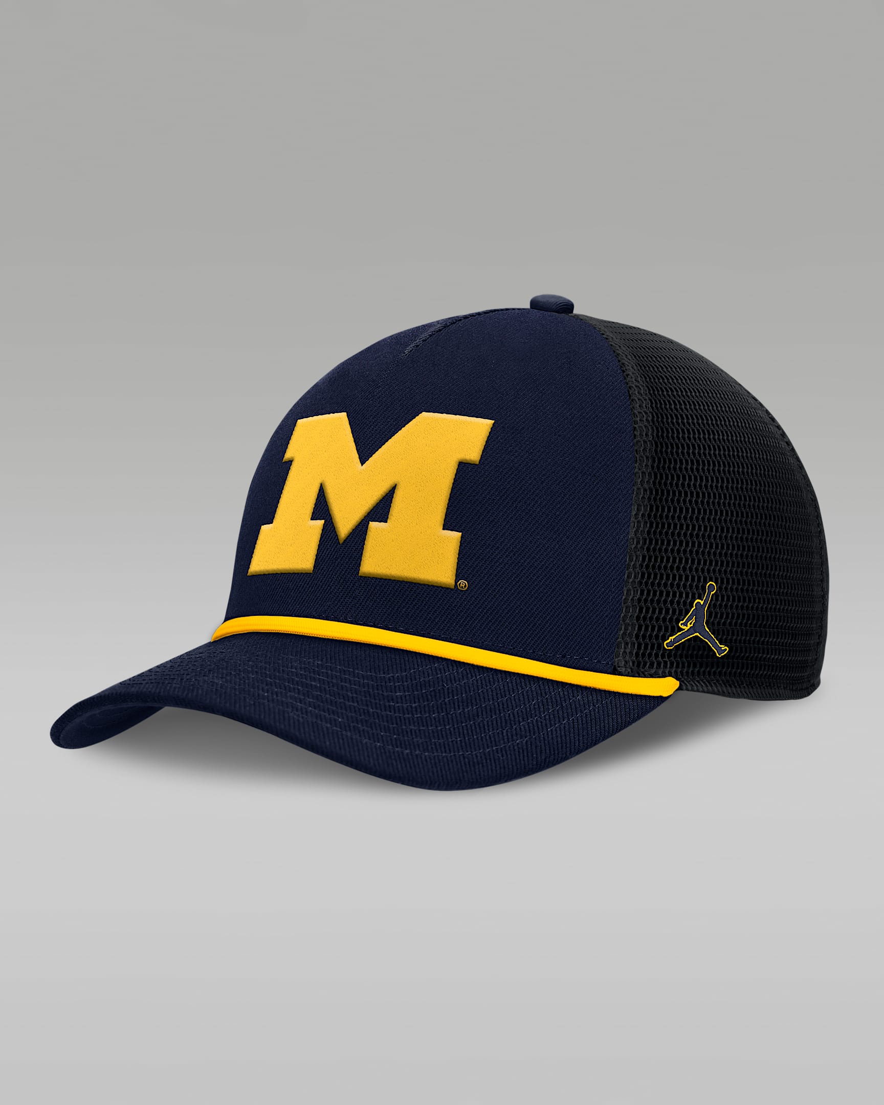 Michigan Primetime Rise Men's Jordan Brand College Trucker Adjustable Hat - College Navy