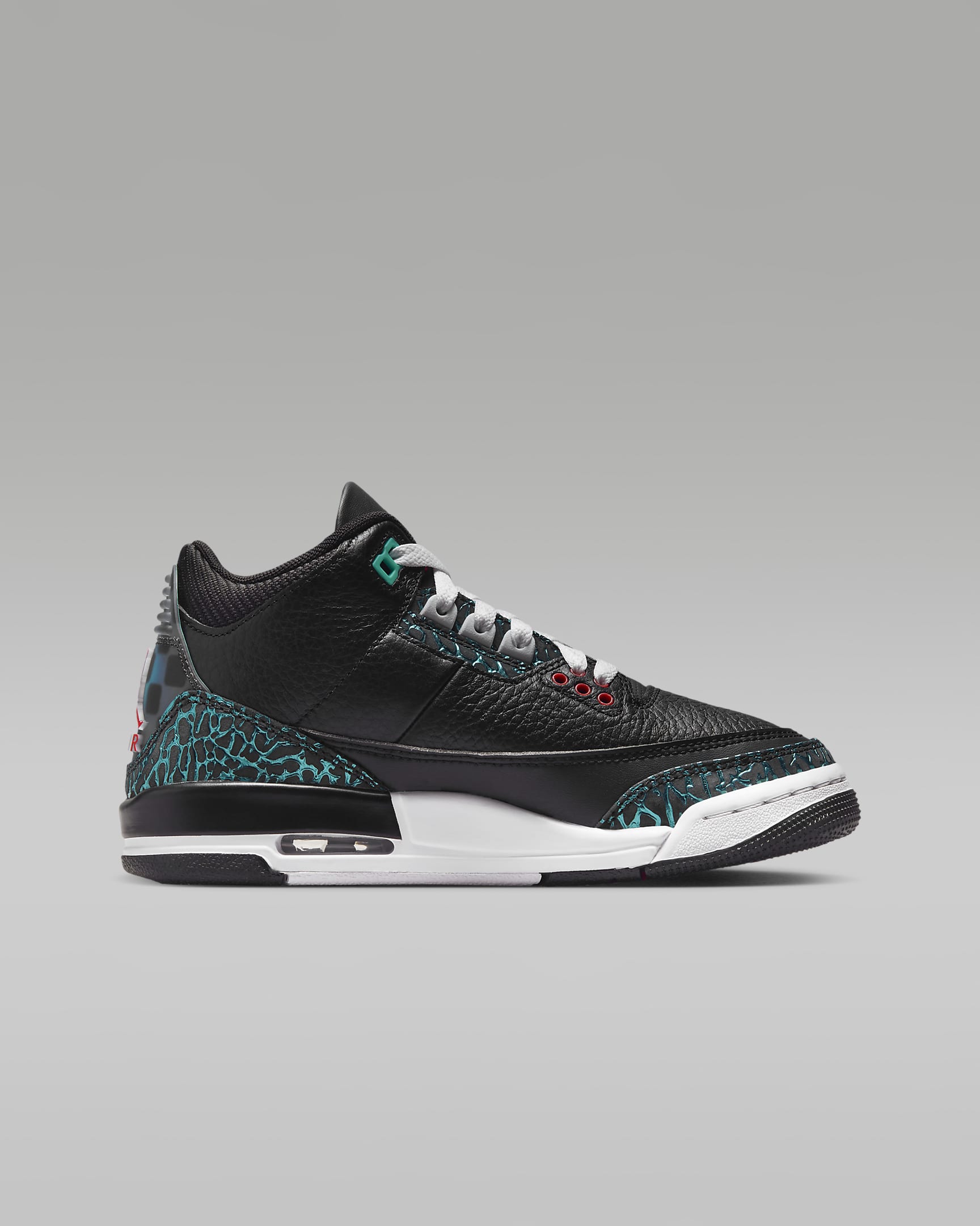 Air Jordan 3 Retro Older Kids' Shoes - Black/Hyper Jade/White/Siren Red