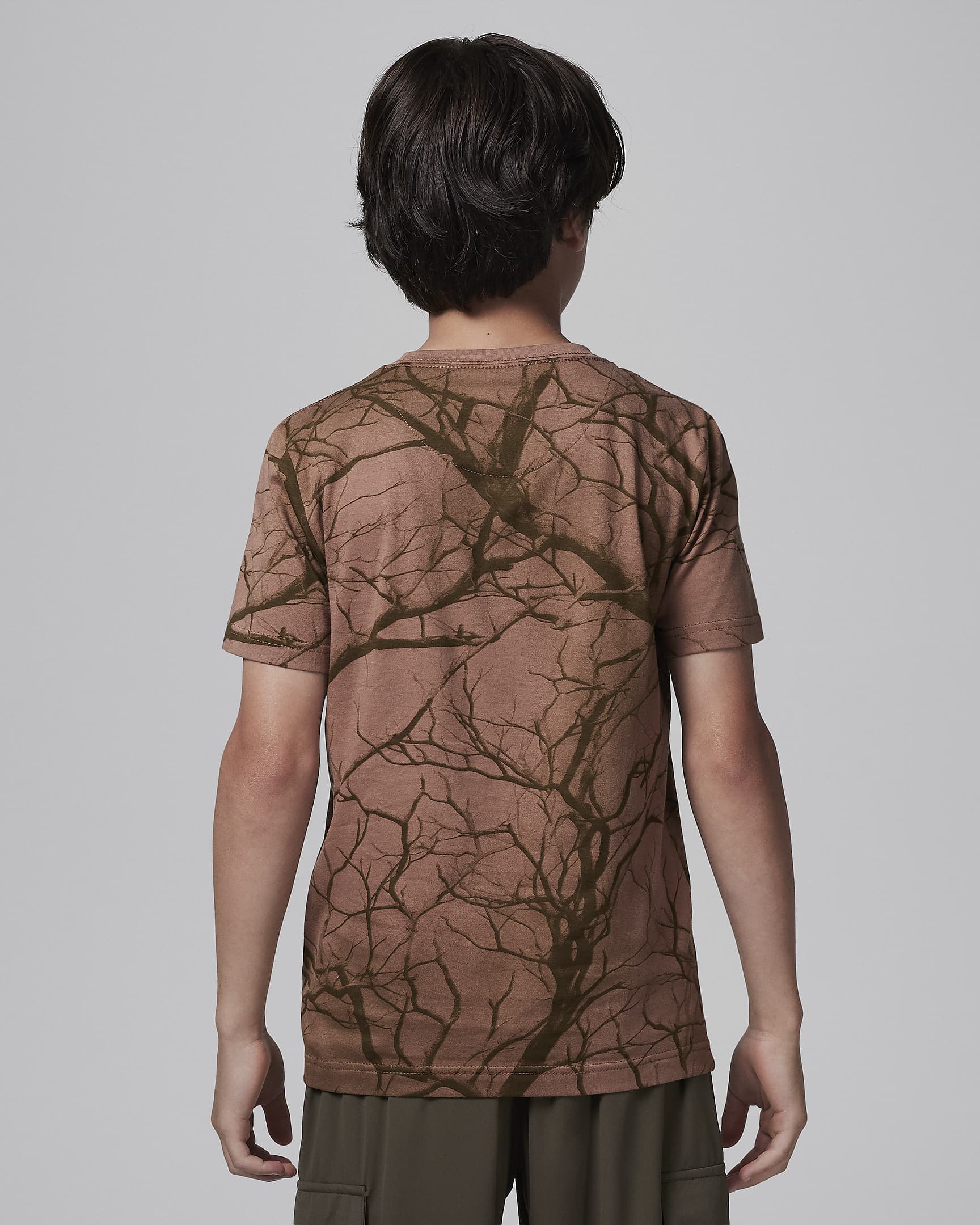 Jordan Big Kids' Family Tree Printed T-Shirt - Archaeo Brown