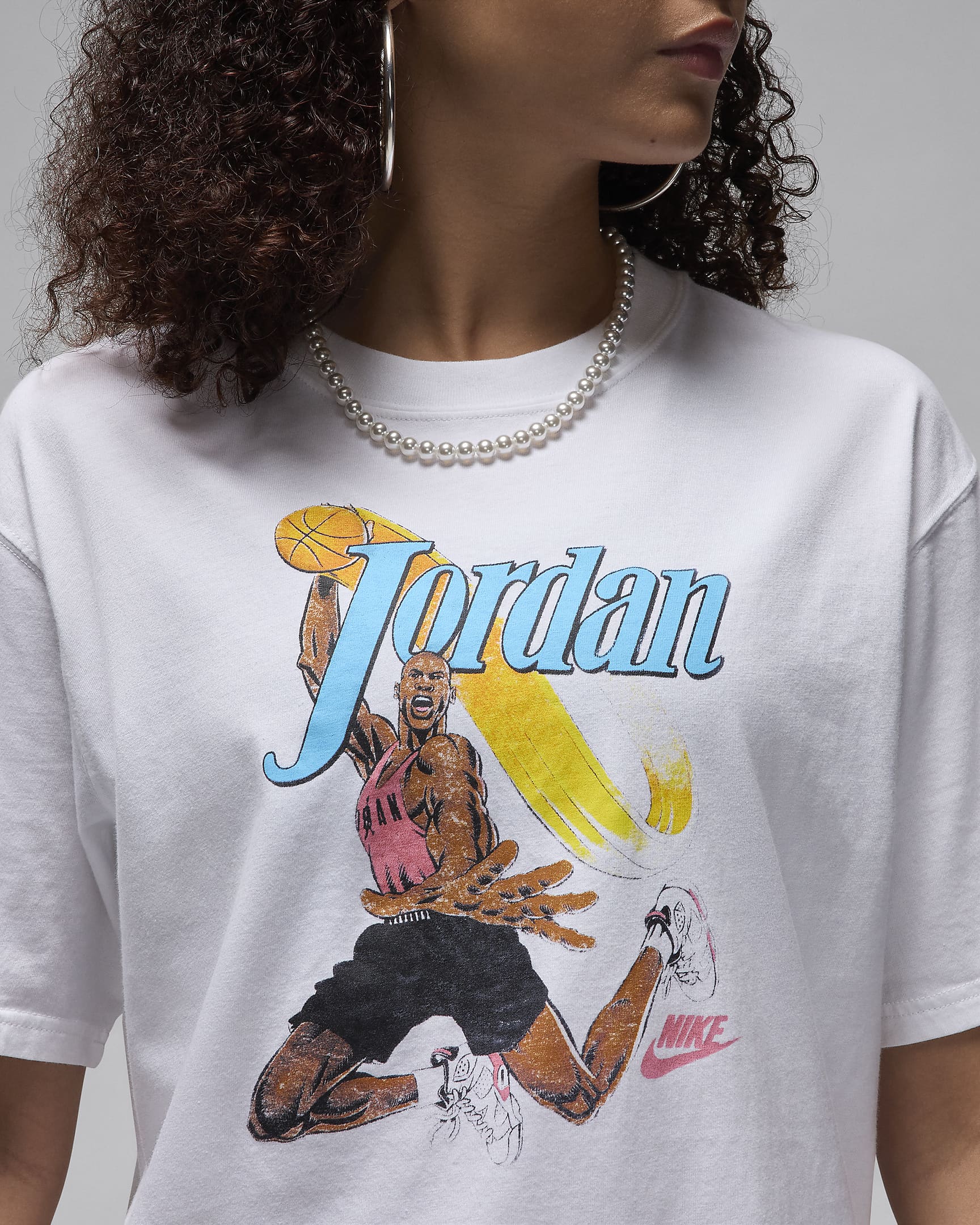 Jordan Girlfriend-T-Shirt mit Grafik (Damen) - Weiß/Schwarz