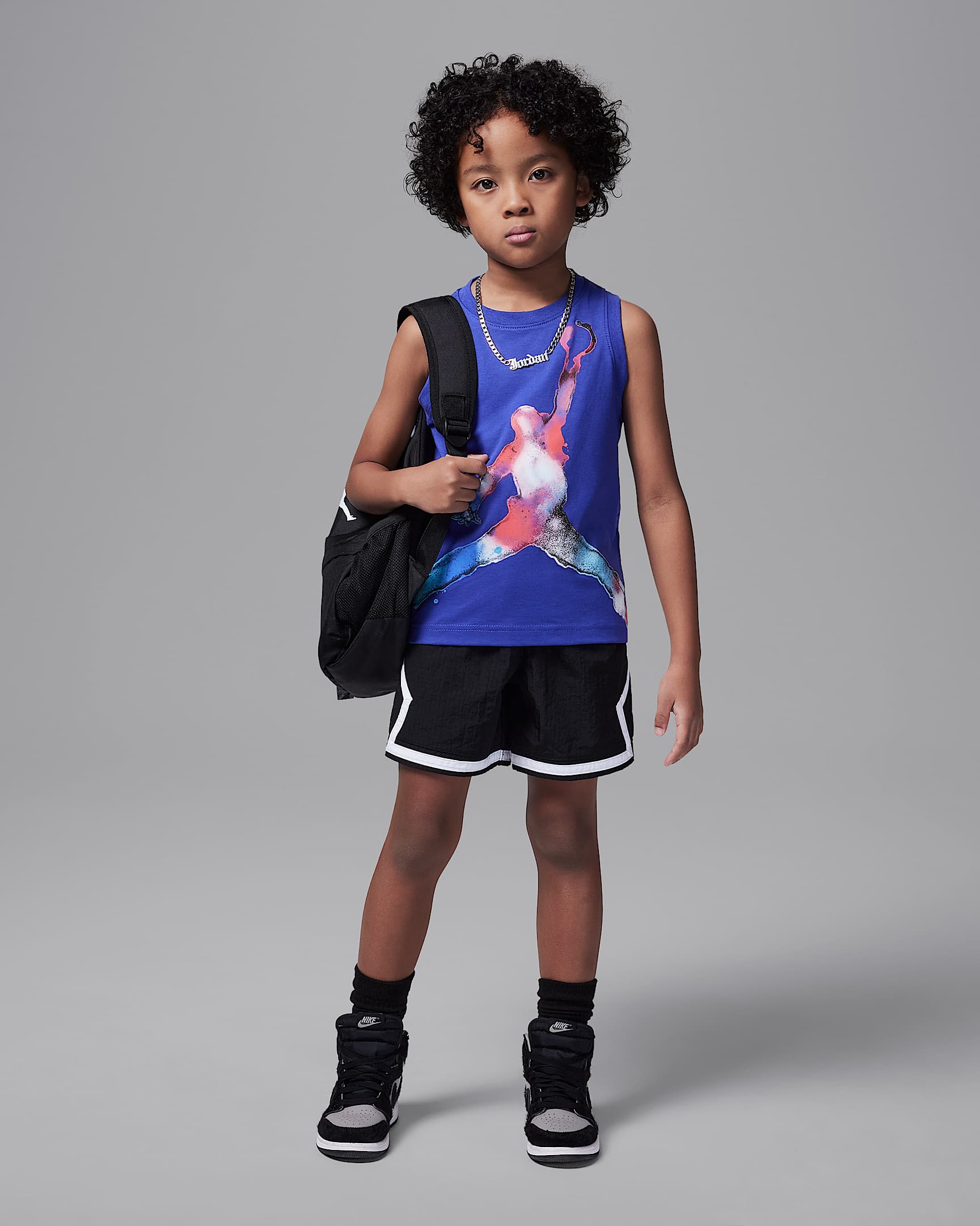 Jordan Poolside 2-teiliges Tanktop-Set (jüngere Kinder) - Schwarz