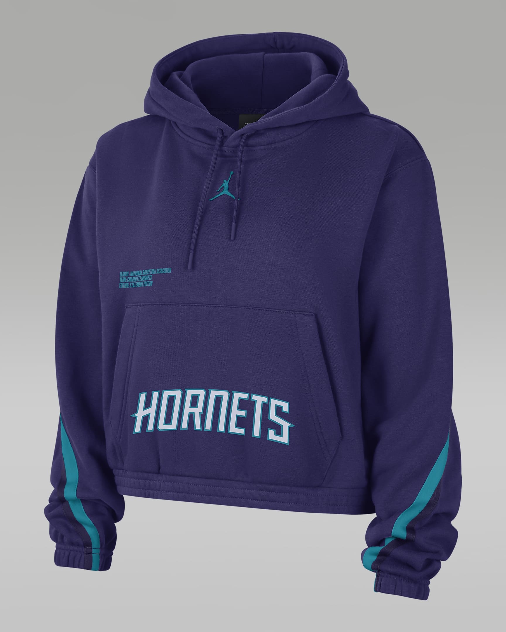 Sudadera con gorro sin cierre Jordan de la NBA de tejido Fleece para mujer Charlotte Hornets Courtside Statement Edition - Orquídea nuevo