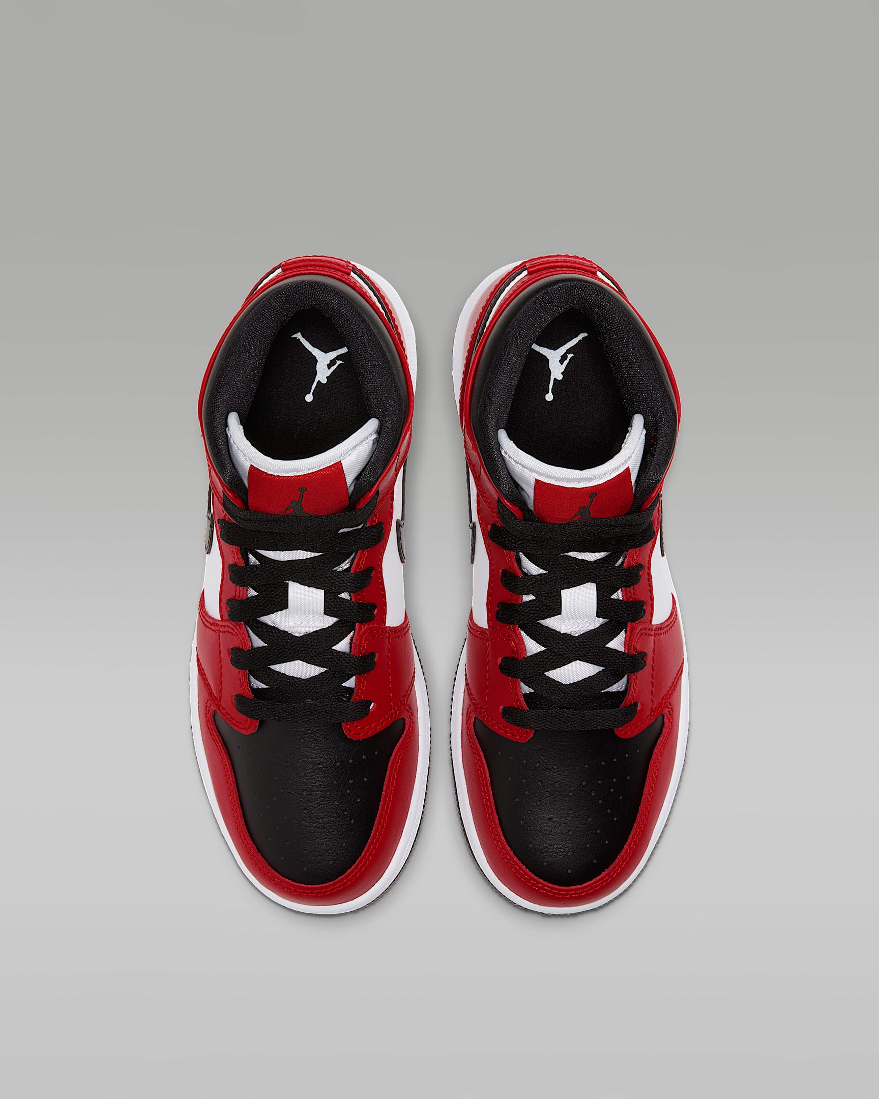 Chaussure Jordan 1 Mid pour ado - Noir/Gym Red/Noir