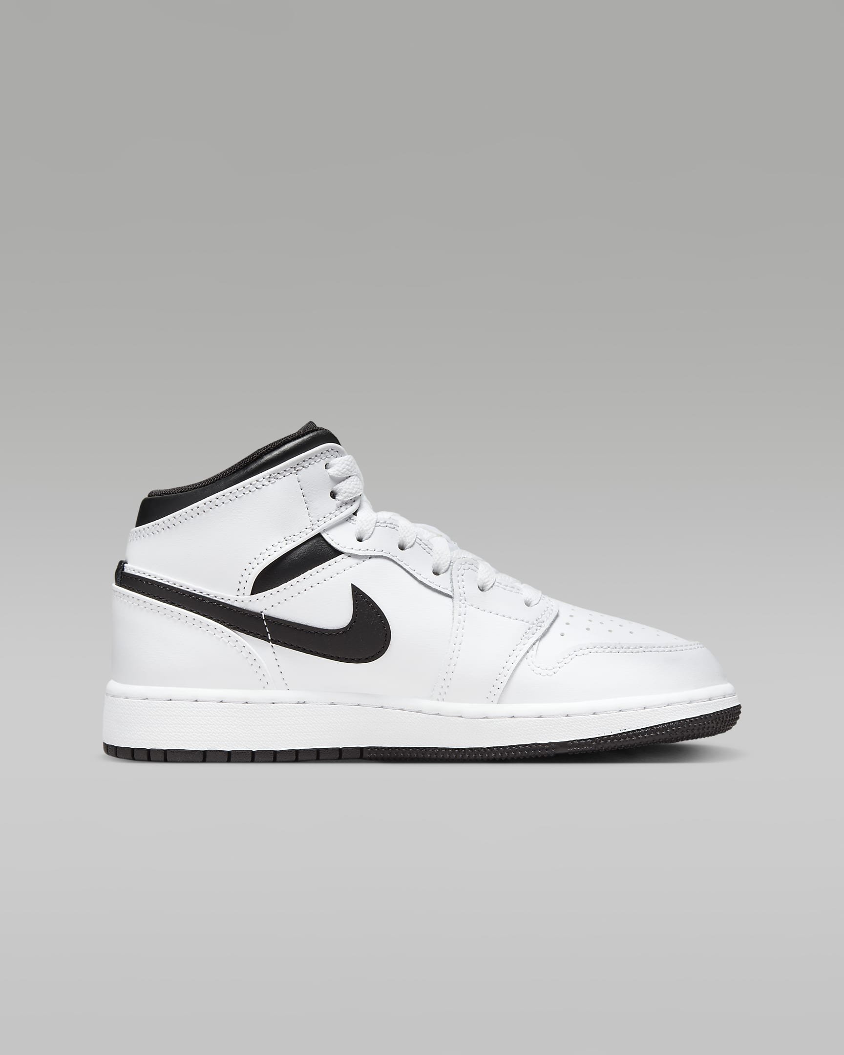 Air Jordan 1 Mid Sabatilles - Nen/a - Blanc/Blanc/Negre/Negre