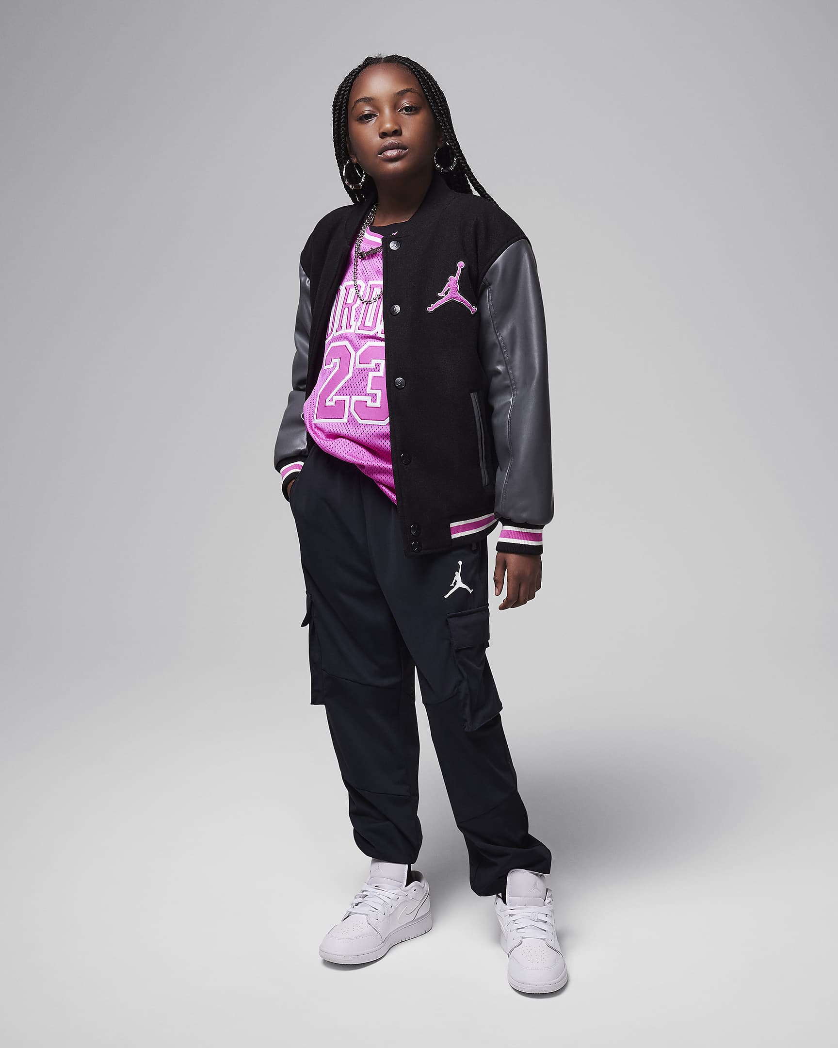 Jordan Big Kids' Varsity Jacket - Fire Pink