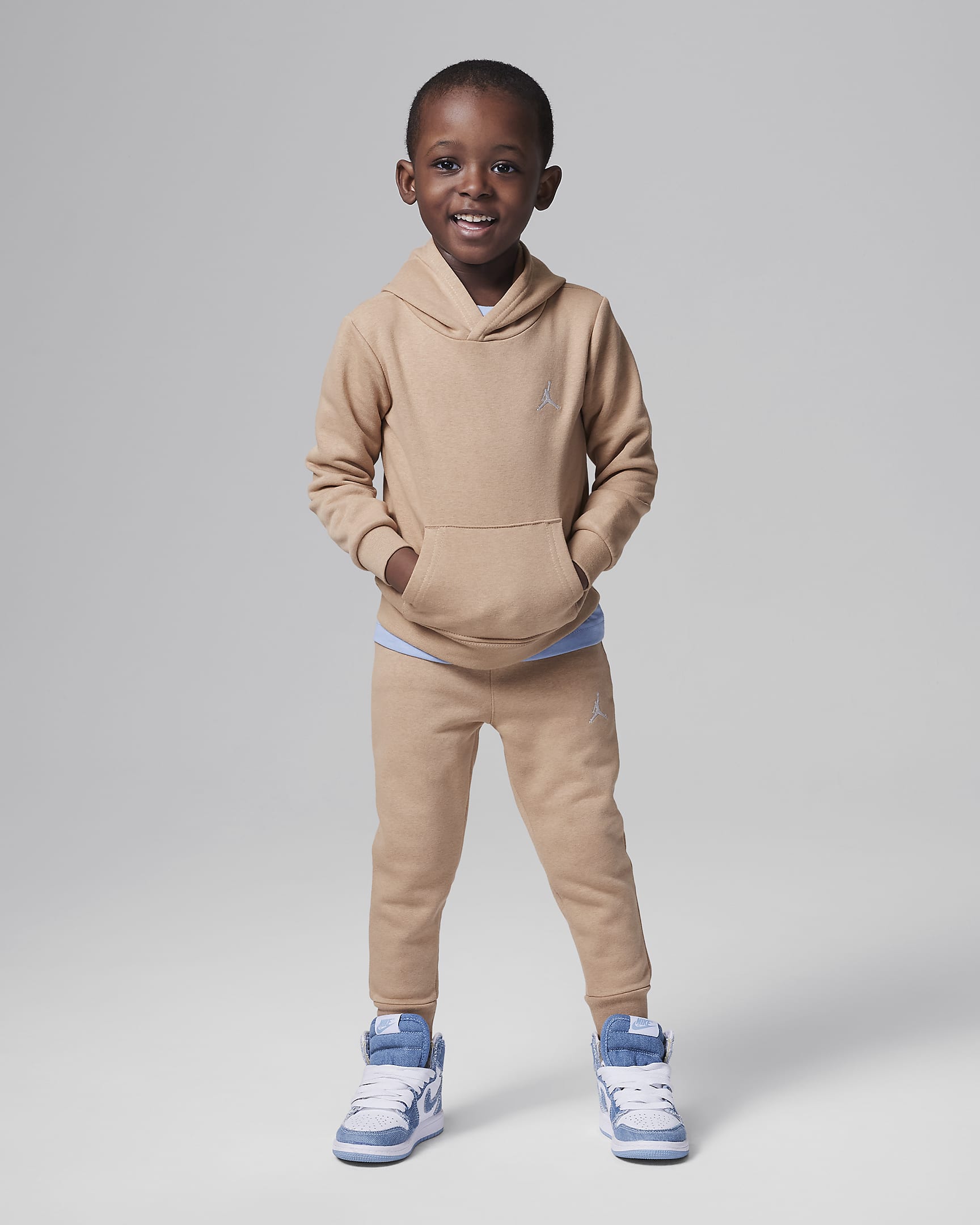 Jordan MJ Brooklyn Fleece Toddler 2-Piece Pullover Hoodie Set - Hemp