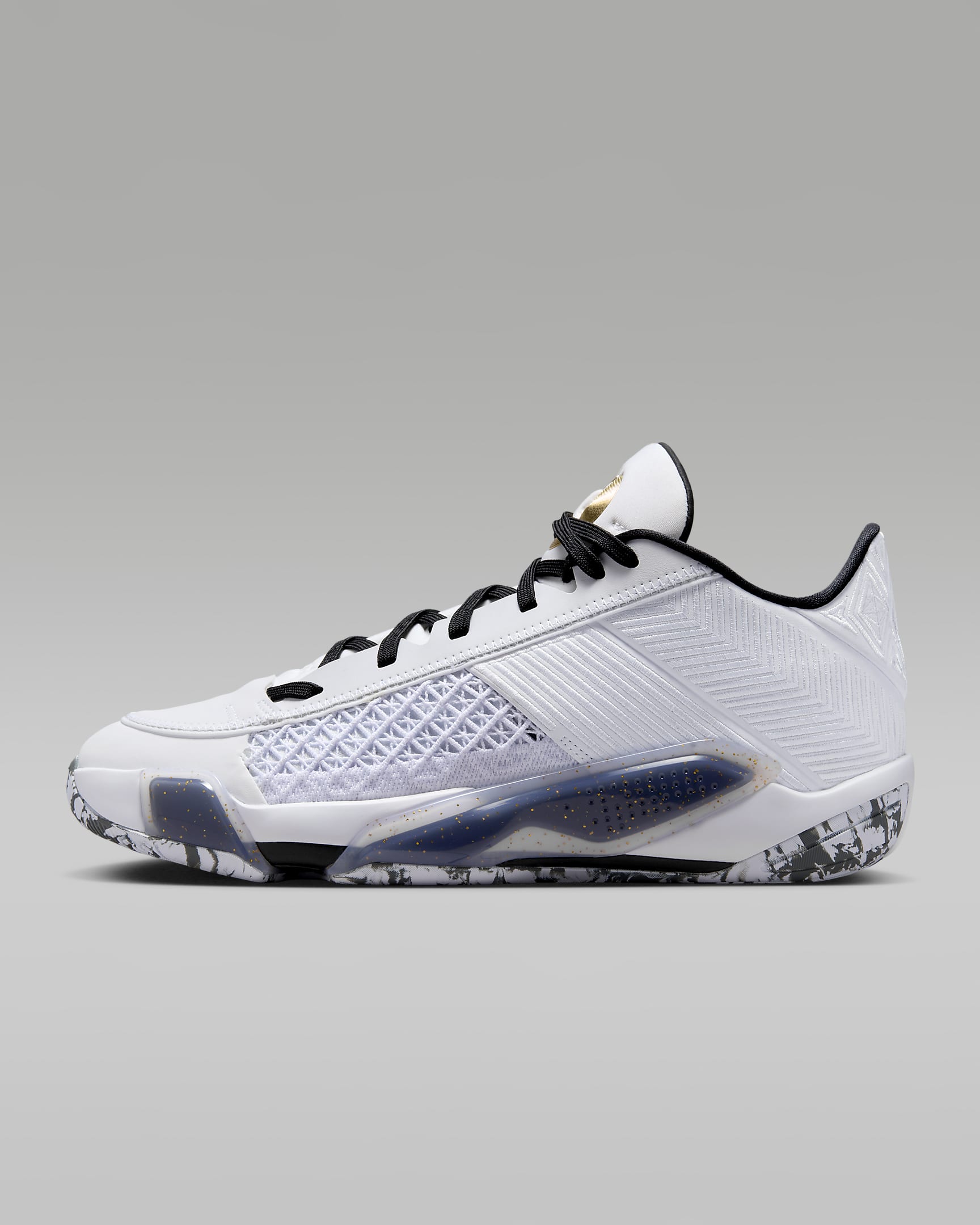 Air Jordan XXXVIII Low PF Basketball Shoes - White/Black/Pure Platinum/Metallic Gold