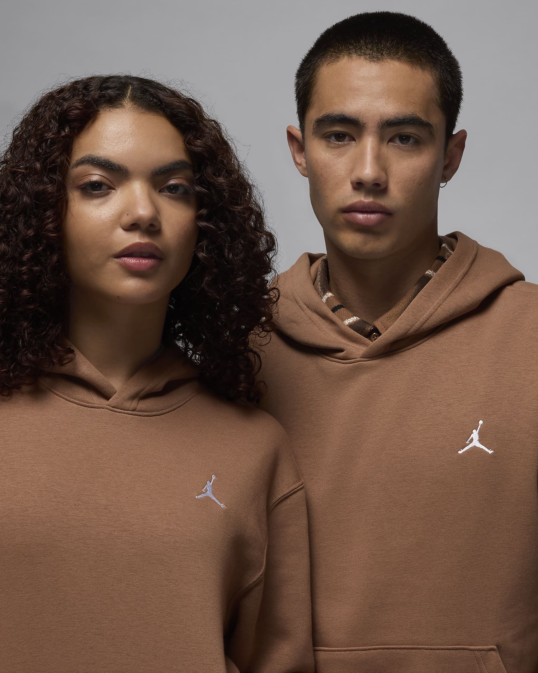 Sweat à capuche en tissu Fleece Jordan Brooklyn pour homme - Archaeo Brown/Blanc