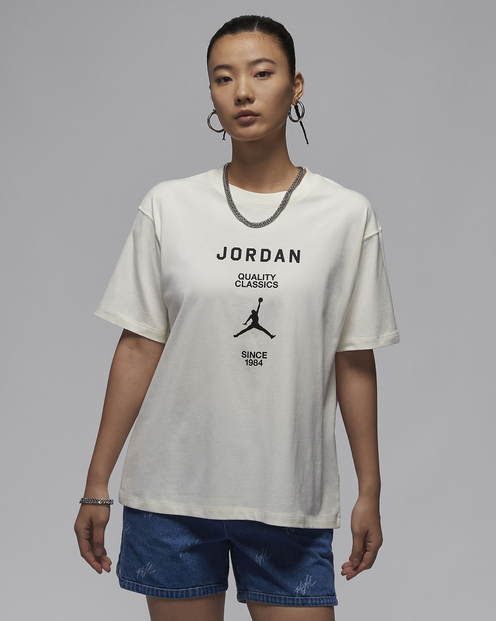 Jordan Women's Girlfriend T-Shirt - Sail/Black