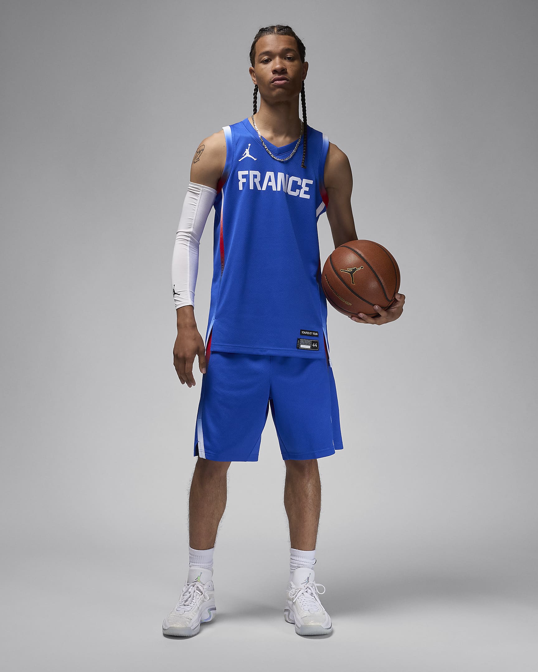 Maillot de basket Jordan France Limited Extérieur pour homme - Hyper Royal/Blanc