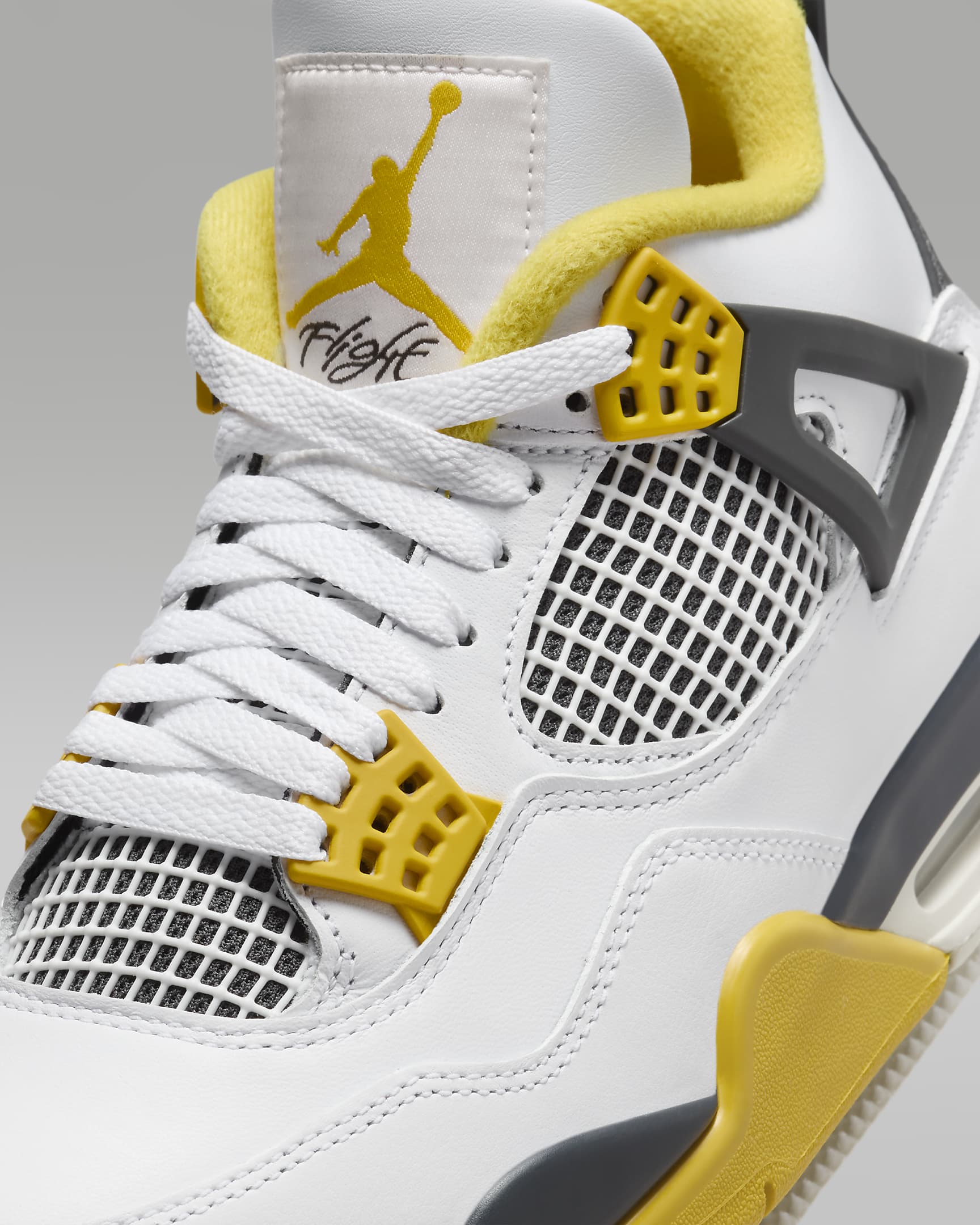 Air Jordan 4 Retro Women's Shoes - White/Vivid Sulphur/Anthracite/Coconut Milk