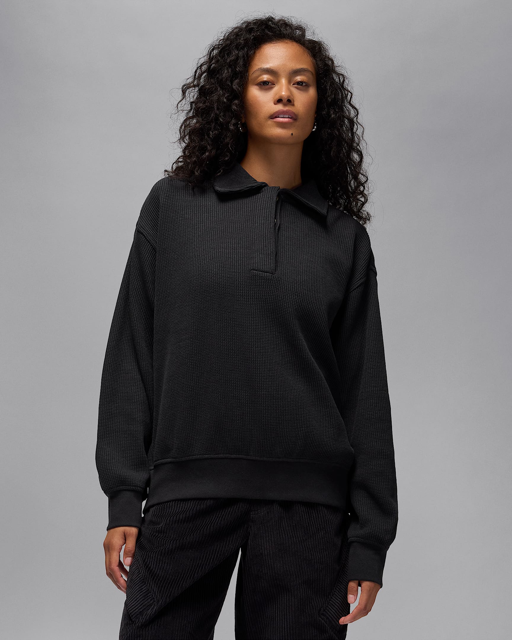 Jordan Flight Women's Long-Sleeve Waffle Top - Black