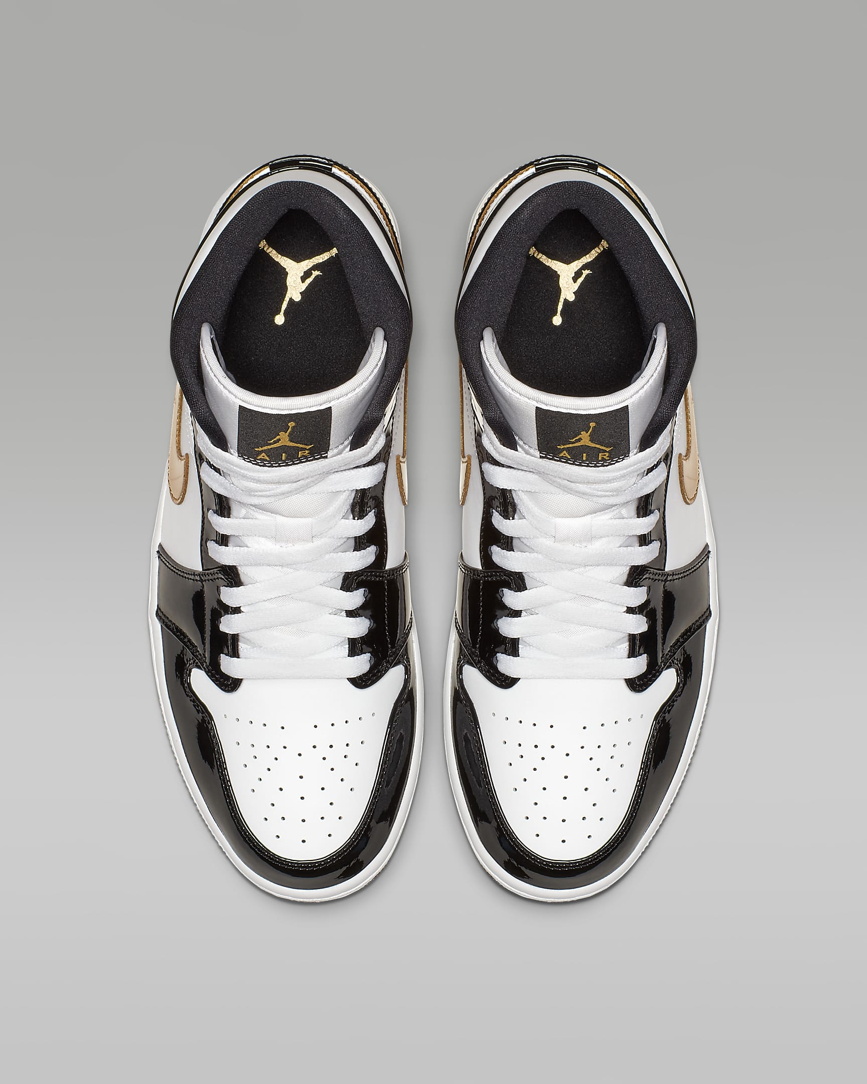 Chaussure Air Jordan 1 Mid SE pour Homme - Noir/Blanc/Metallic Gold