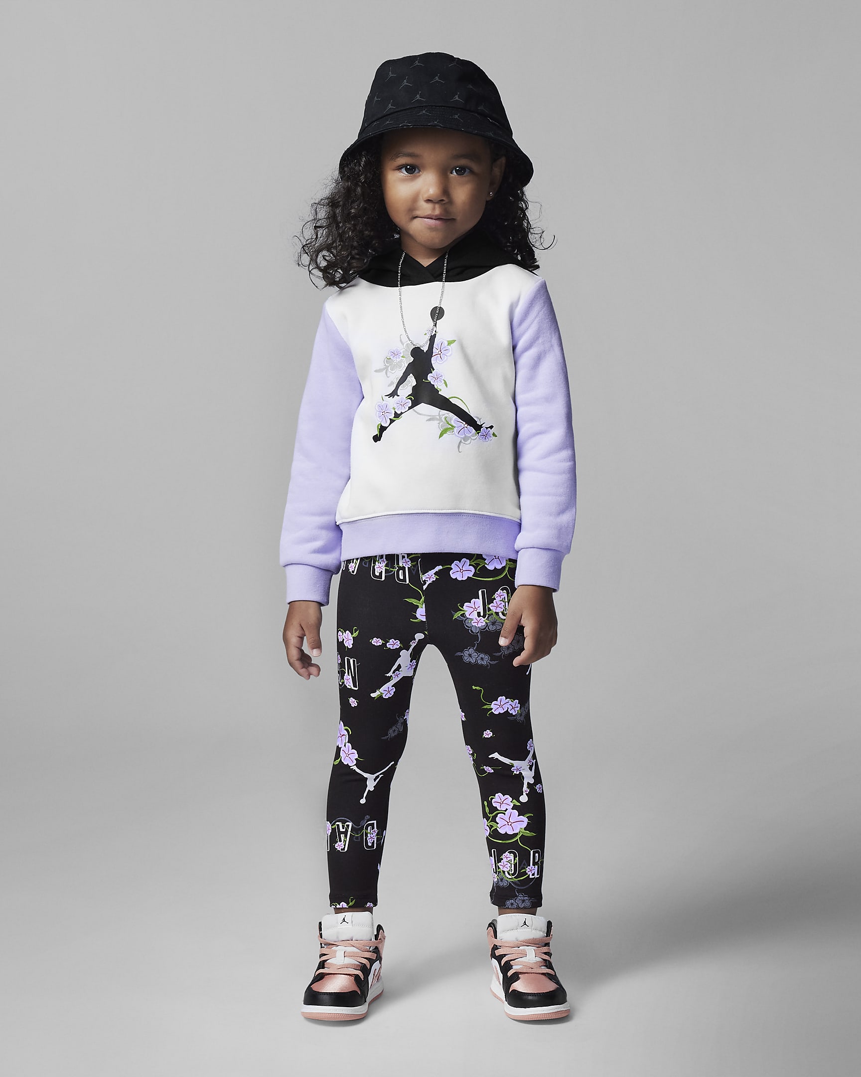 Jordan Air Garden Pullover Hoodie and Leggings Set Toddler Set - Black