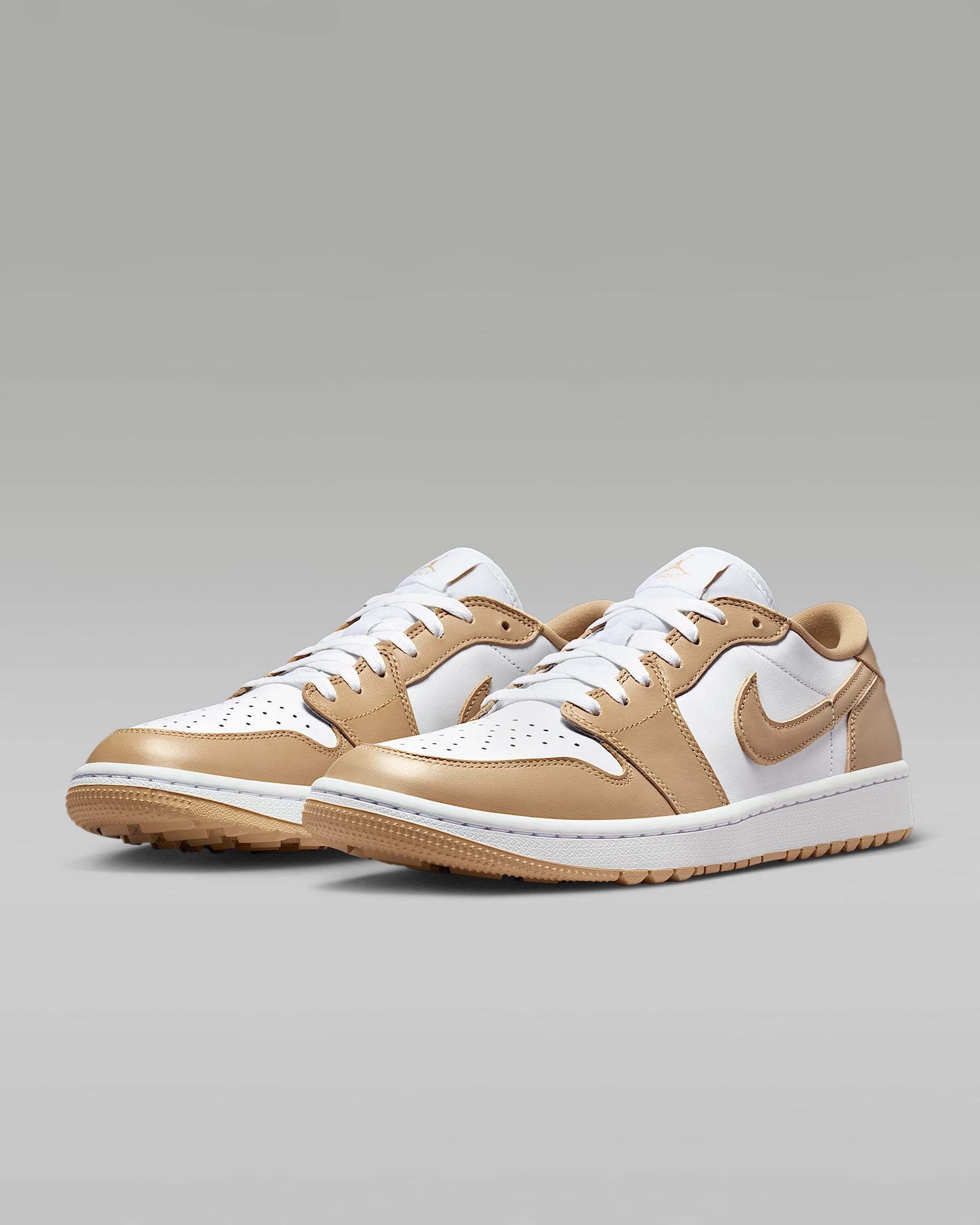 Air Jordan 1 Low G Golf Shoes - White/White/Linen