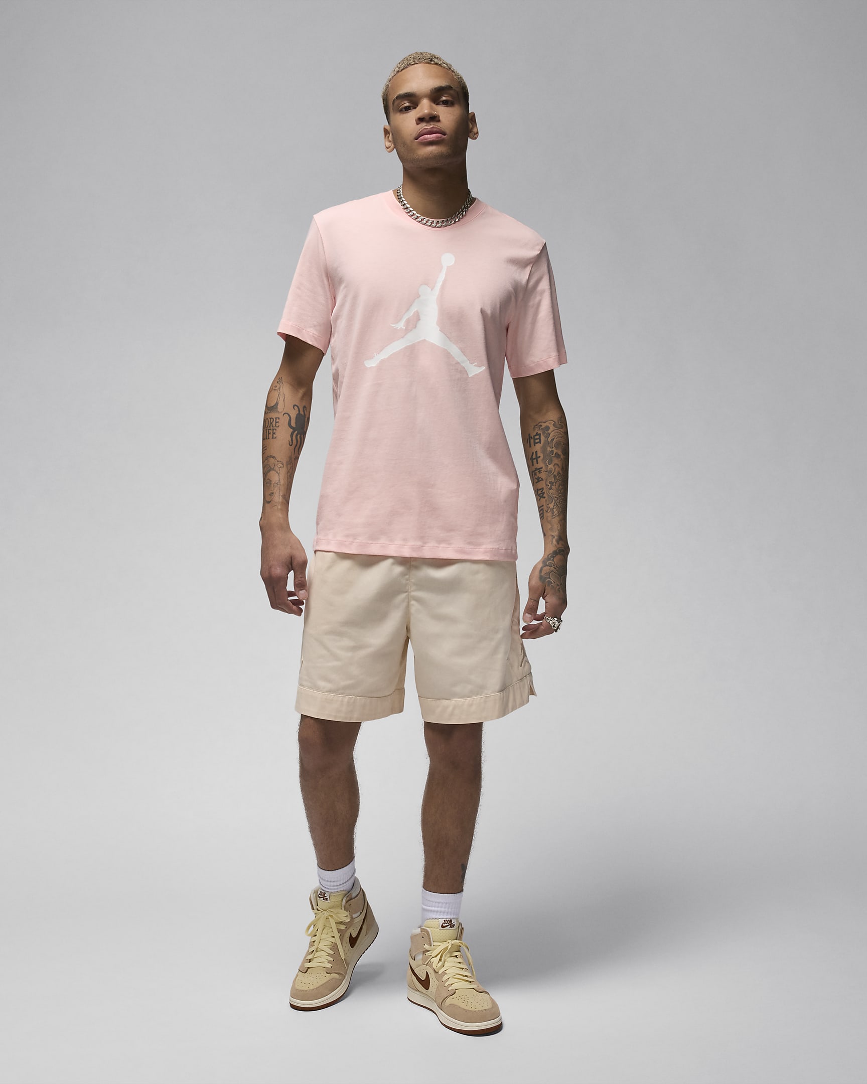 T-shirt Jordan Jumpman para homem - Rosa Legend/Branco