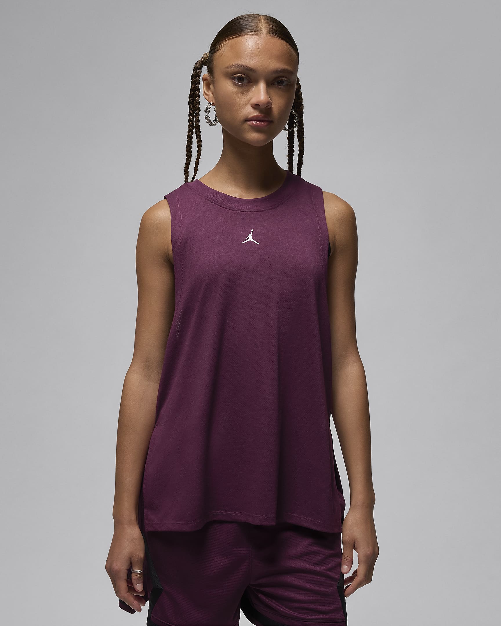 Jordan Sport tanktop met ruitdetail voor dames - Bordeaux