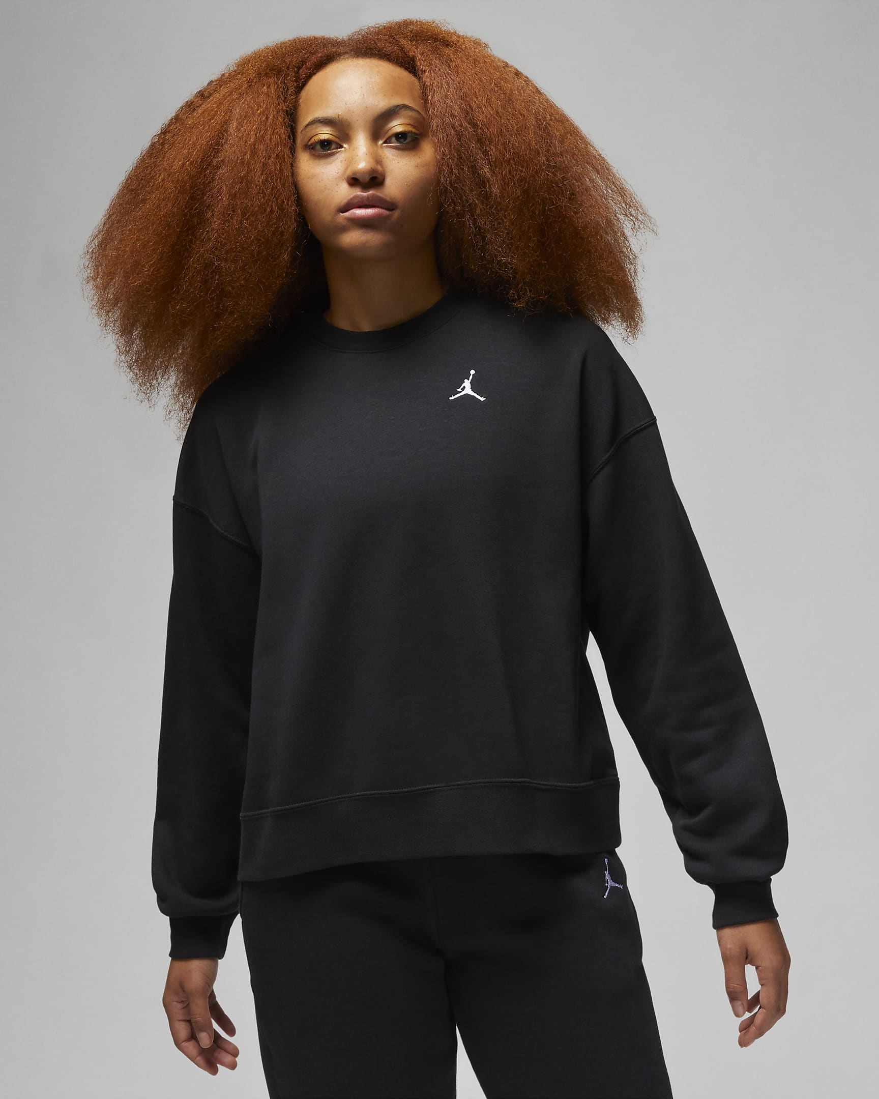 Jordan Brooklyn Fleece Women's Crew-Neck Sweatshirt - Black/White