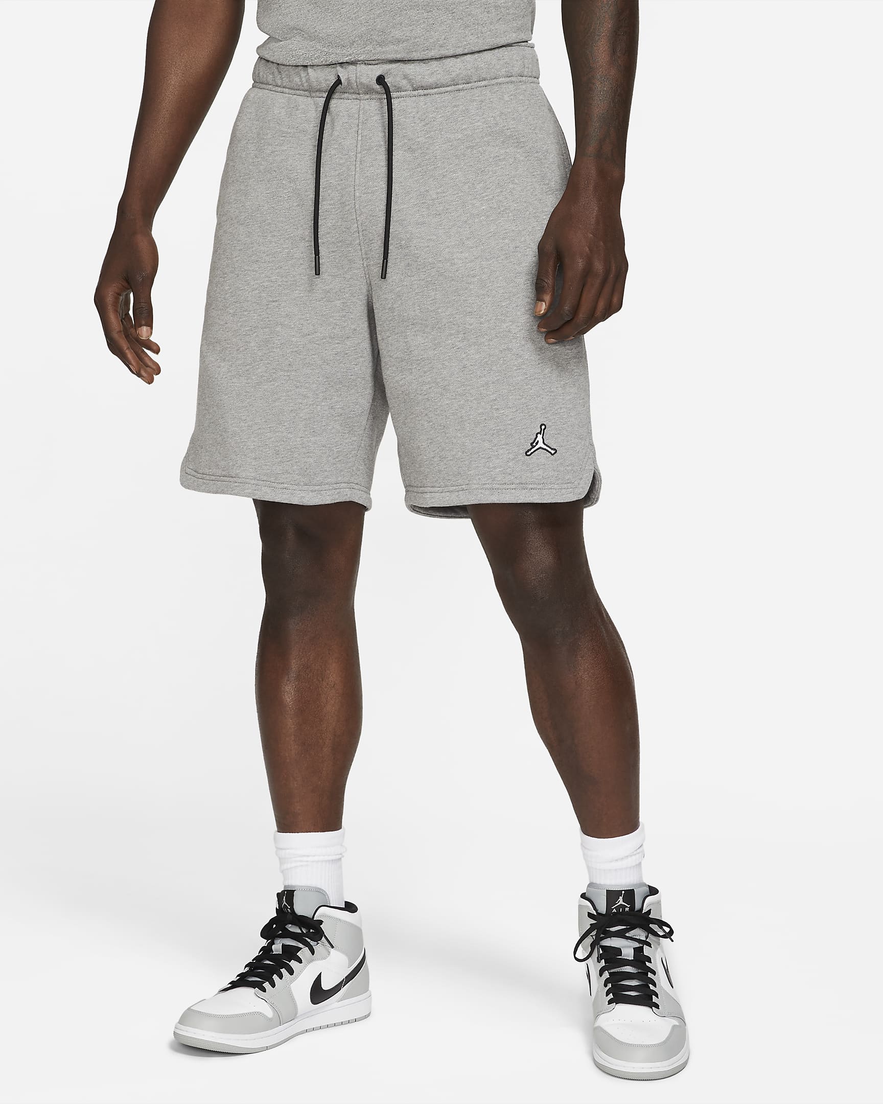 Jordan Brooklyn Fleece Men's Shorts - Carbon Heather/White