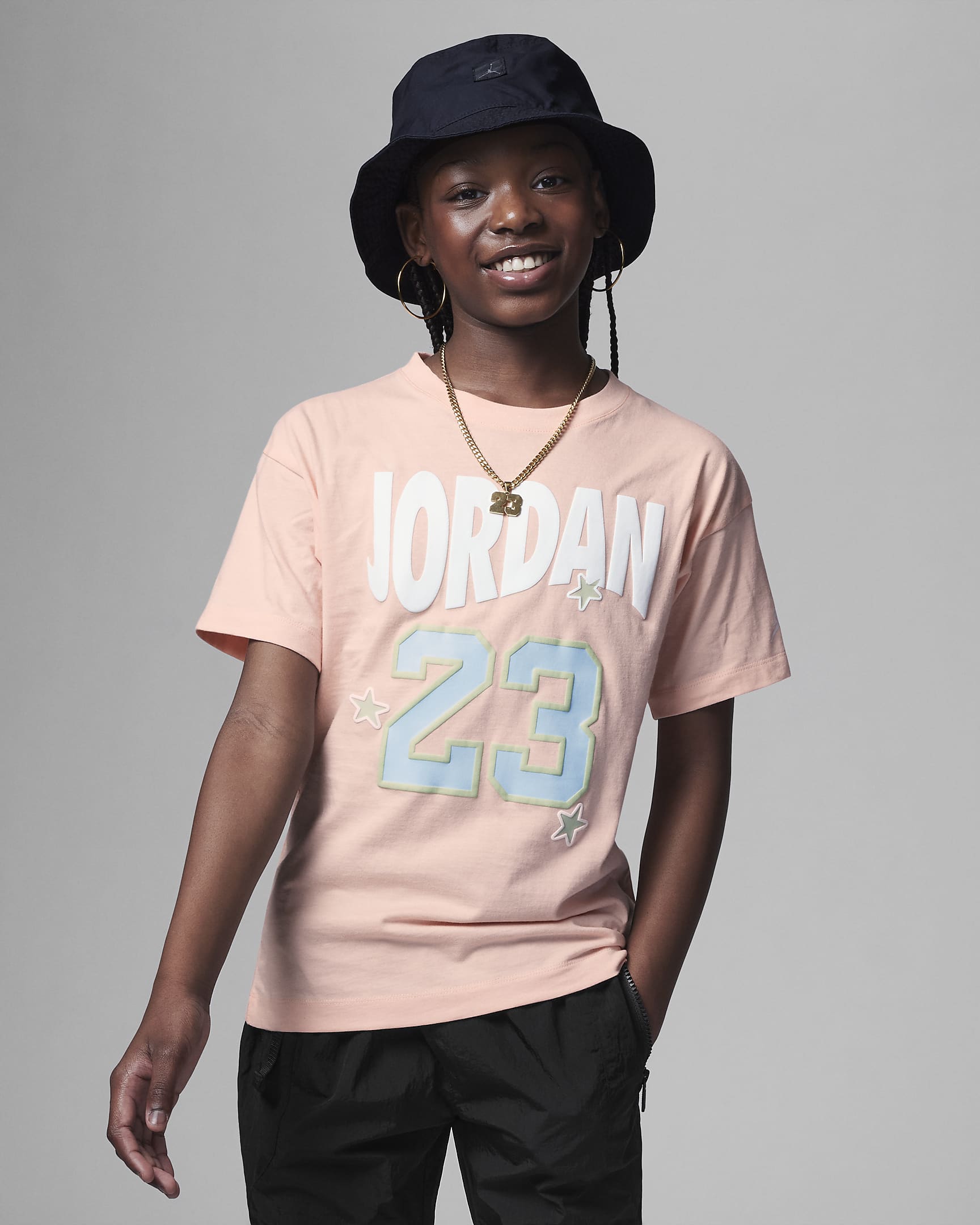 Jordan Icon Play Team Tee Big Kids' (Girls) T-Shirt - Washed Coral