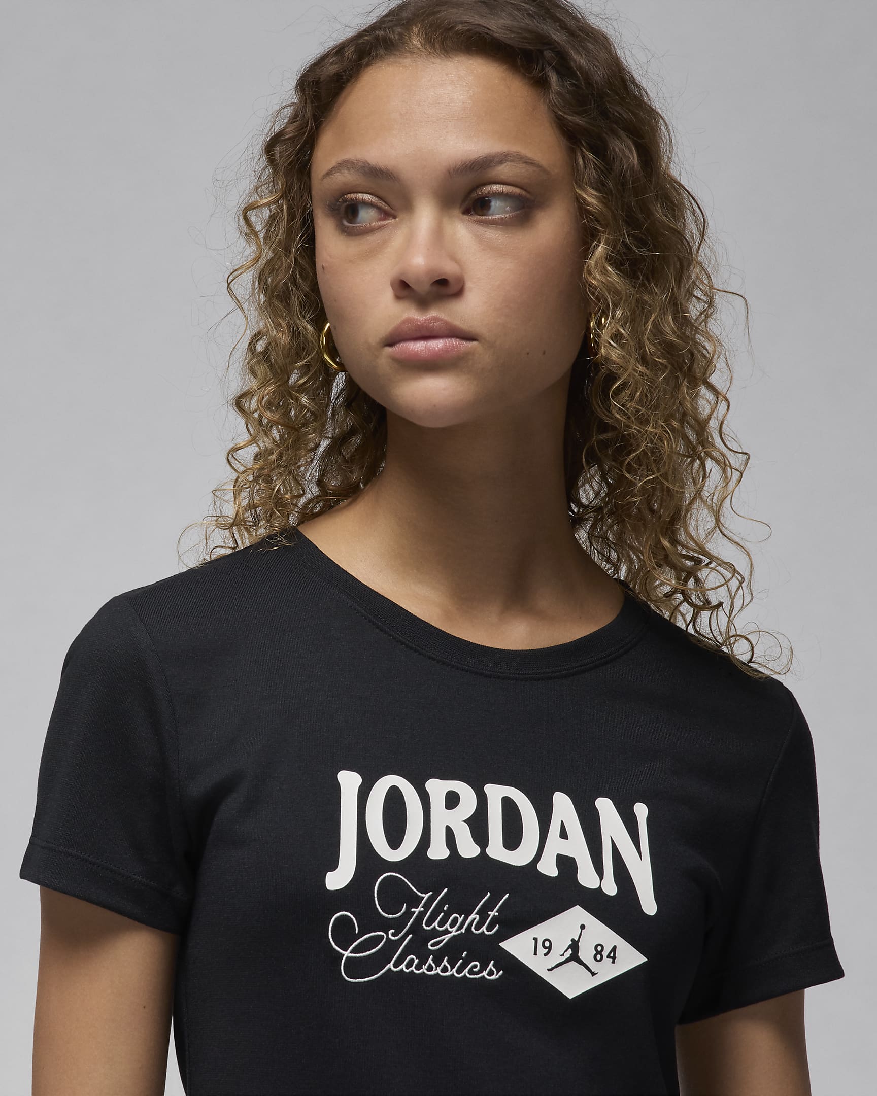 T-shirt slim à motif Jordan pour femme - Noir