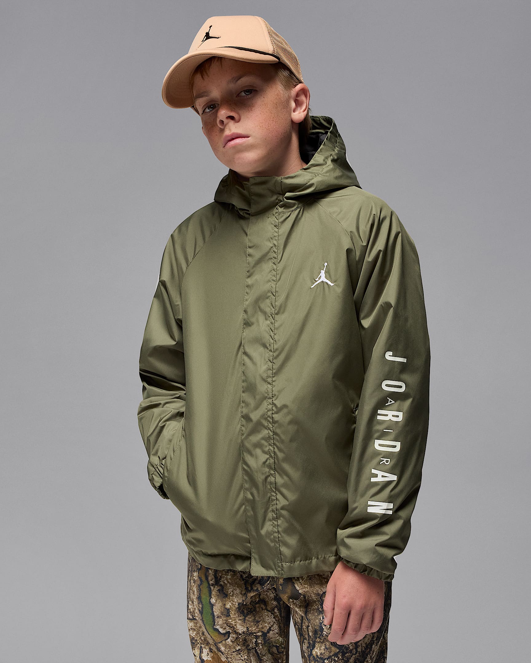 Jordan Big Kids' 3-In-1 System Jacket - Medium Olive