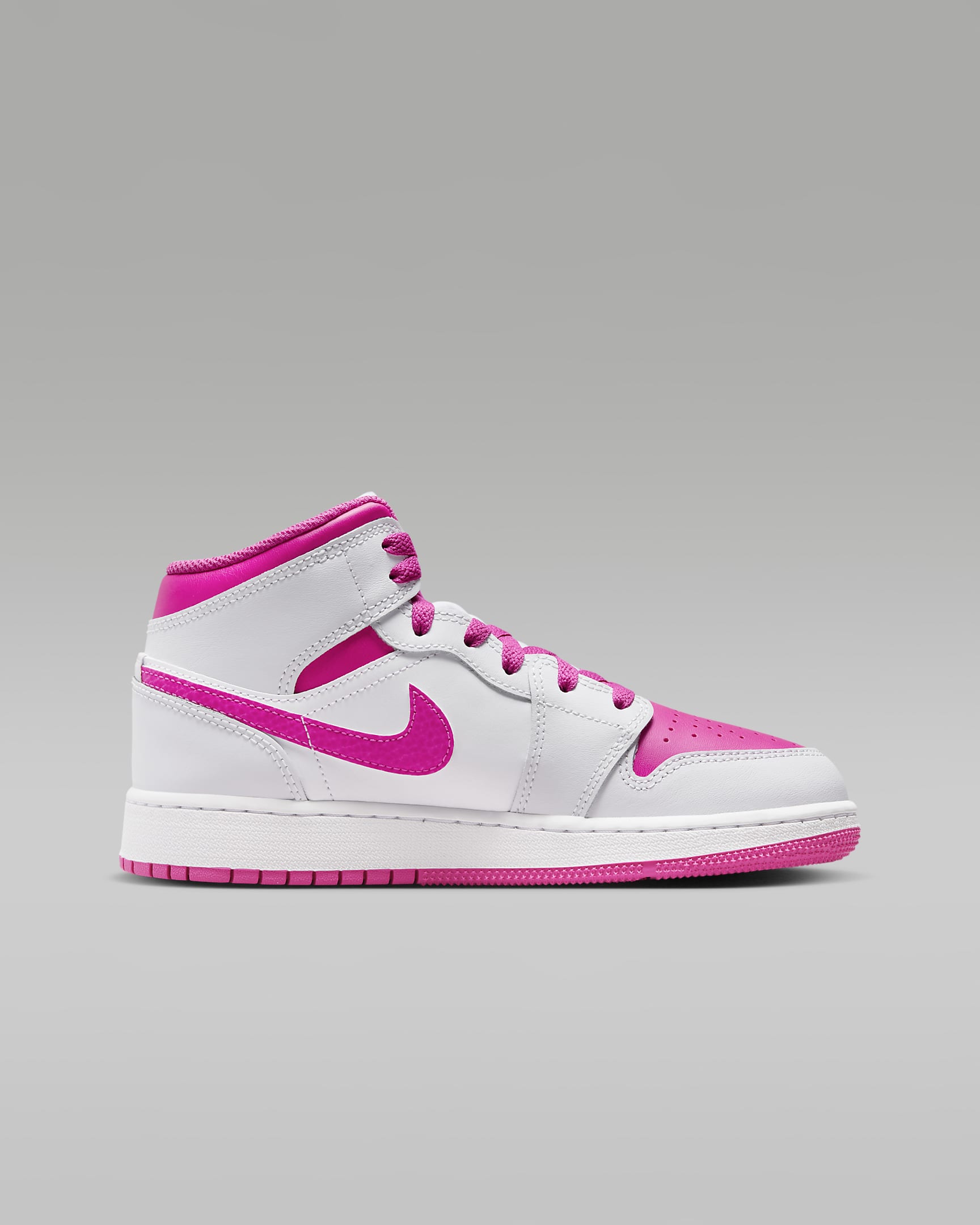 Chaussure Air Jordan 1 Mid pour ado - Iris Whisper/Blanc/Fire Pink