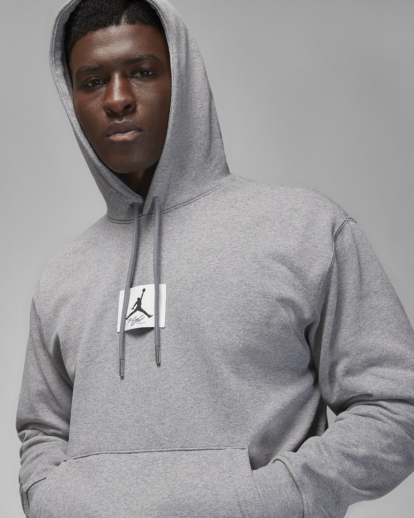 Jordan Flight Fleece Men's Pullover Hoodie - Carbon Heather/Sail