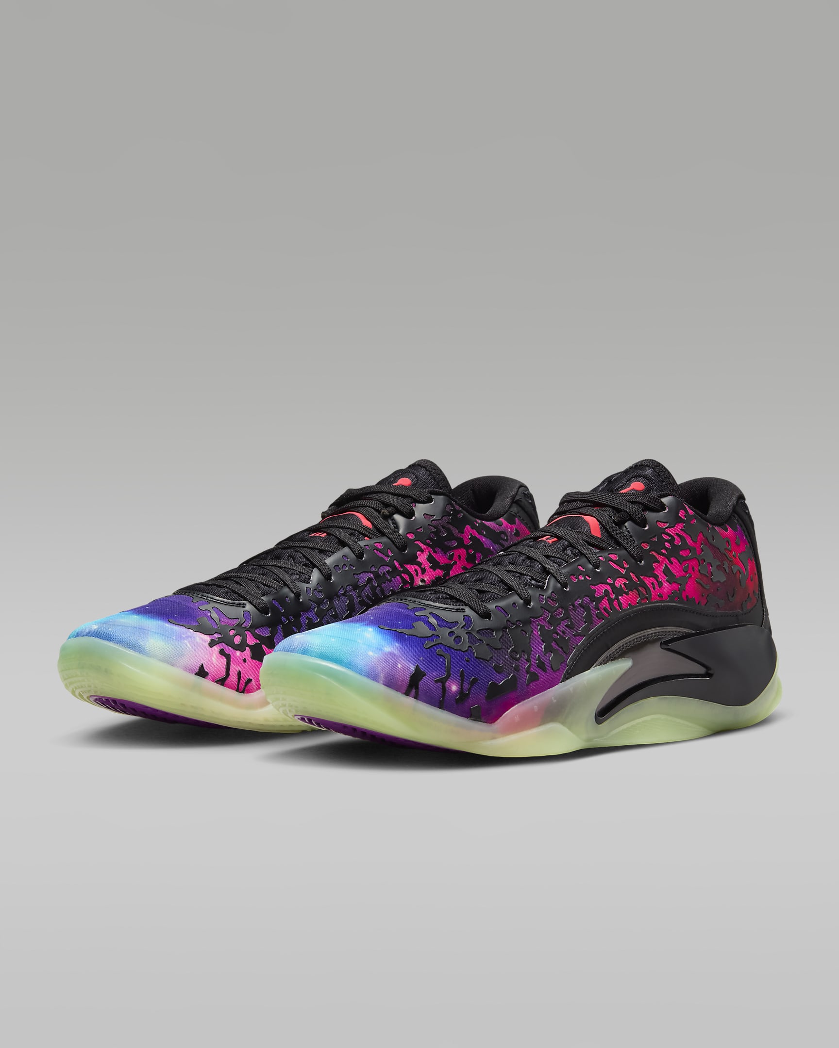 Zion 3 PF Basketball Shoes - Black/Vivid Purple/Barely Volt/Solar Red