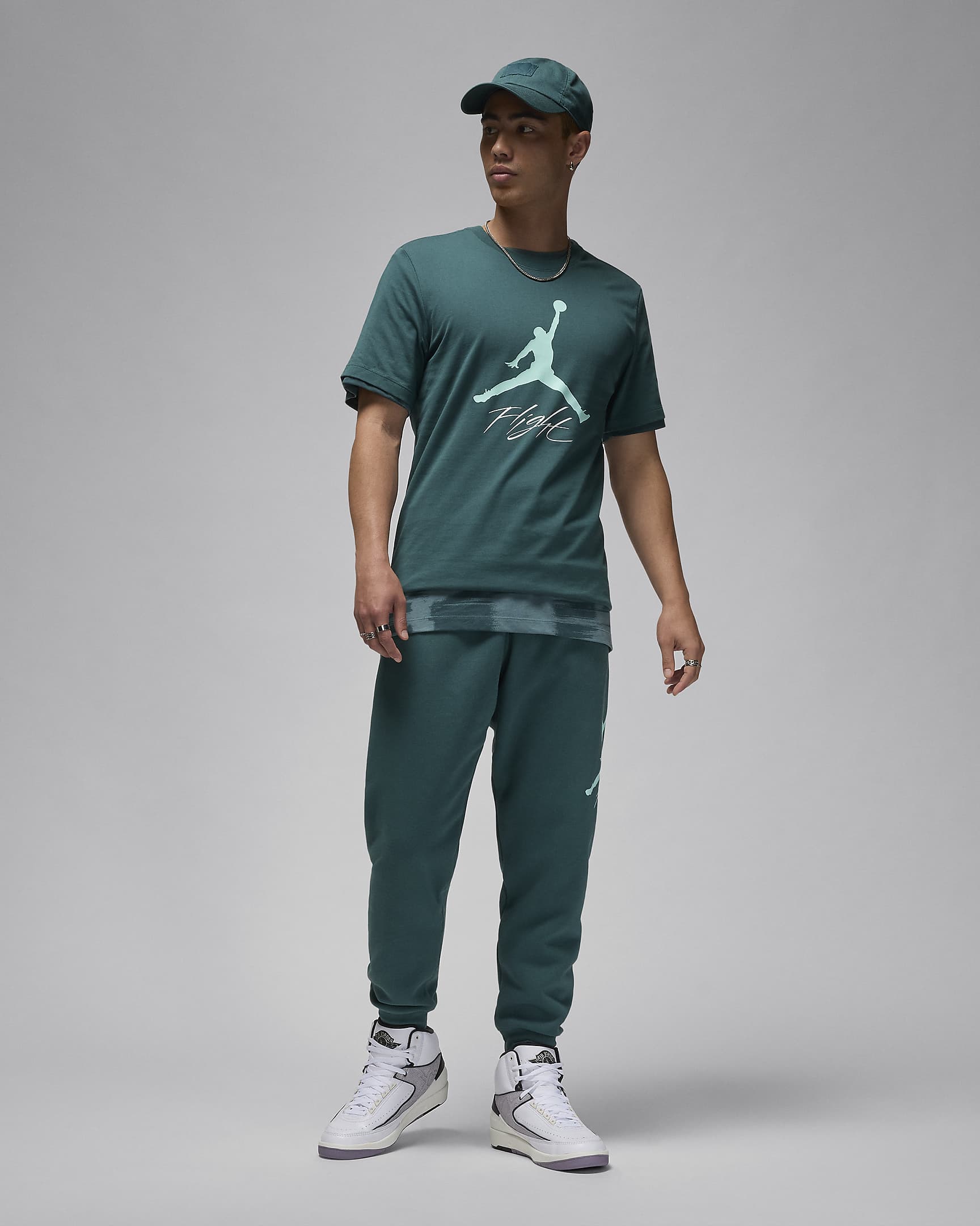 Tee-shirt Jordan Jumpman Flight pour Homme - Oxidized Green/Light Dew