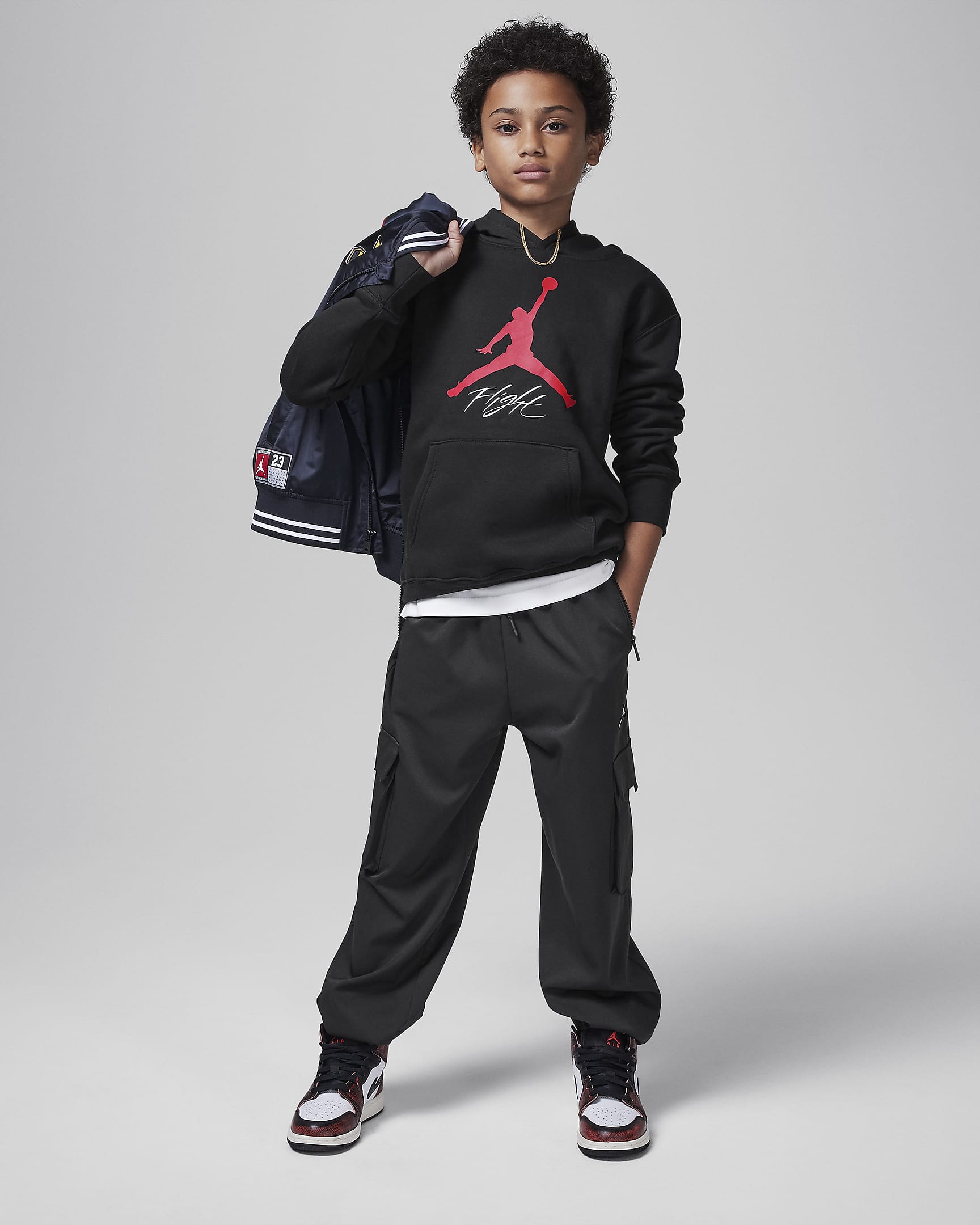 Jordan Jumpman Baseline Pullover (ältere Kinder) - Schwarz