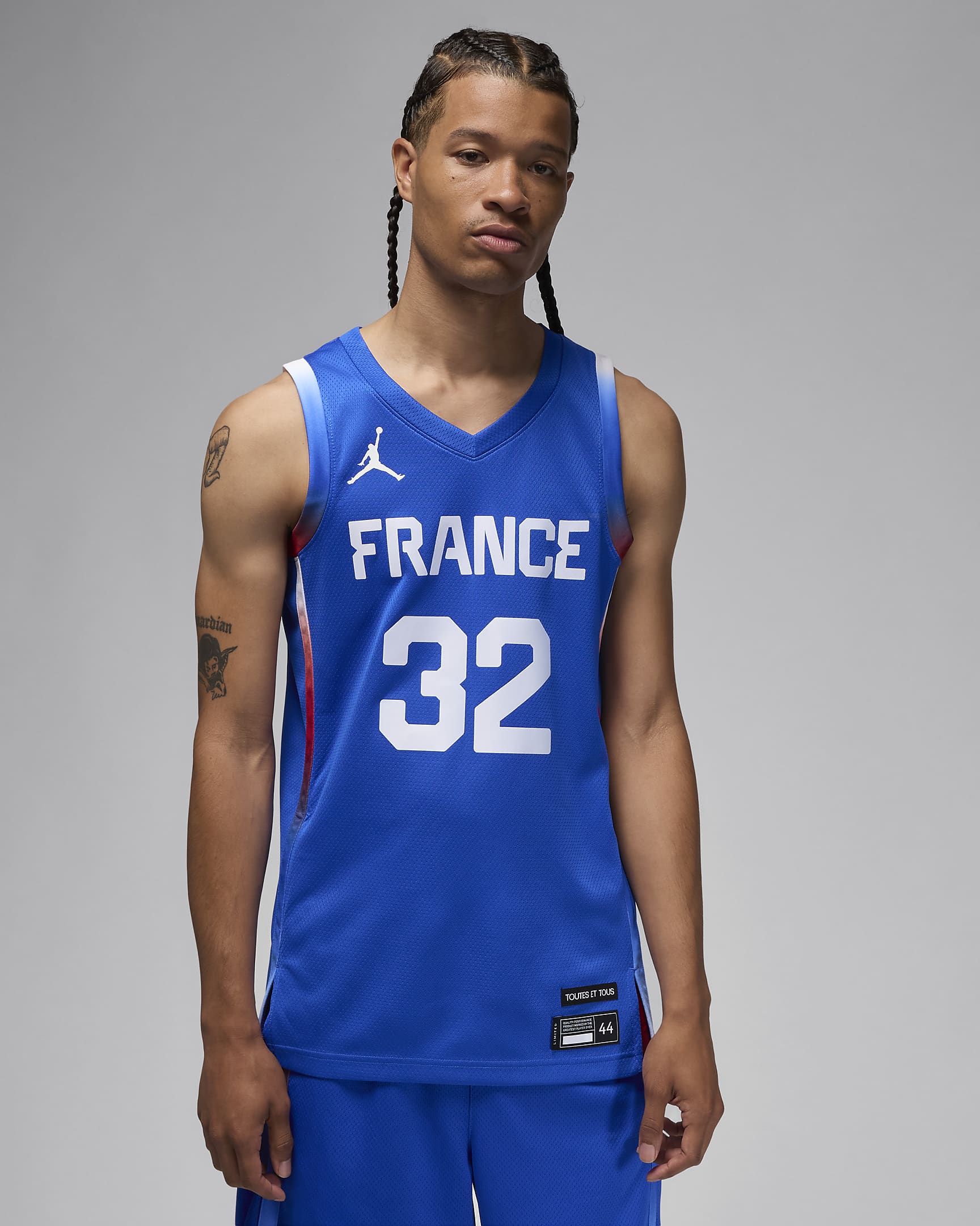 Baskettröja Victor Wembanyama France Limited Road Jordan Replica för män - Hyper Royal/Vit