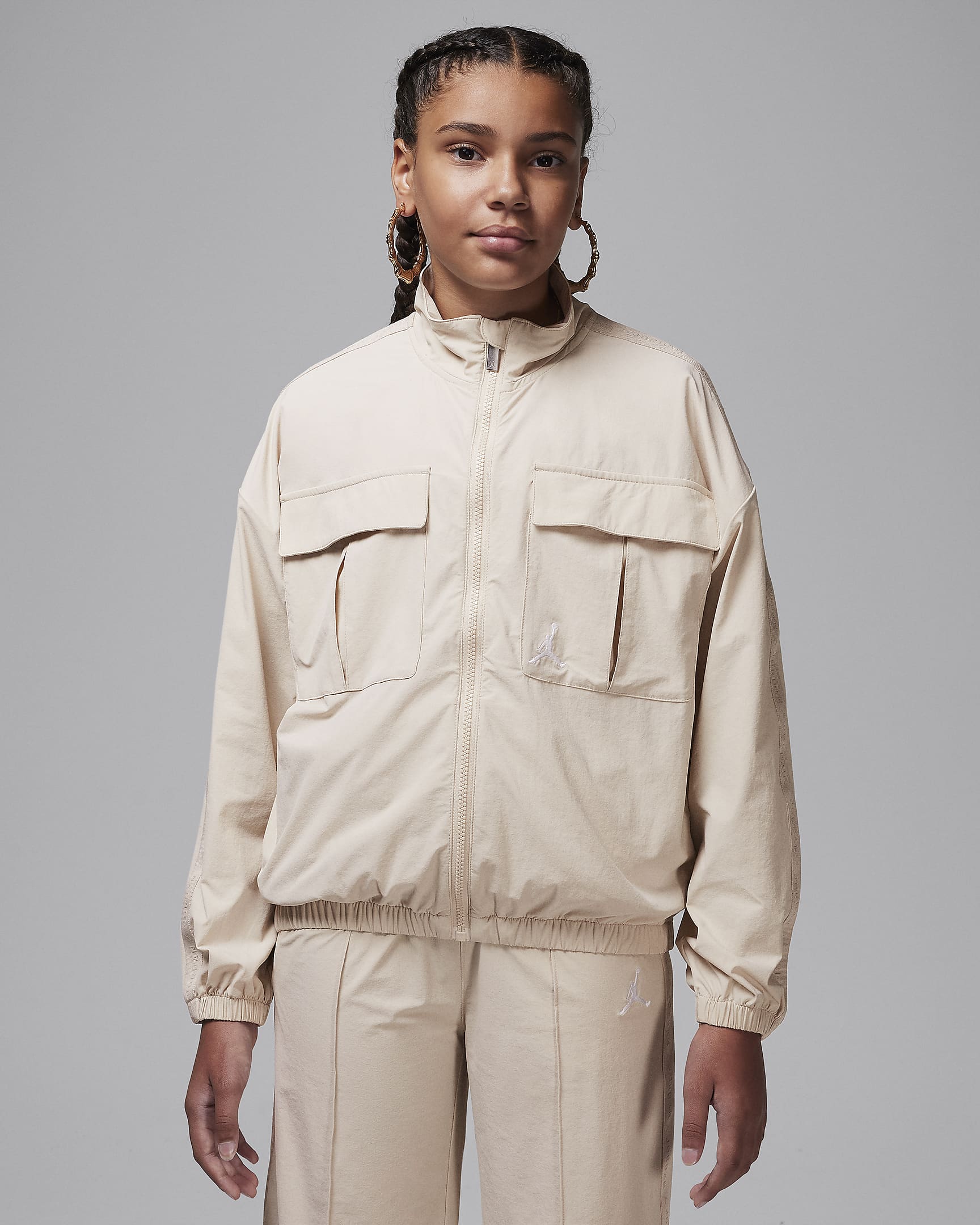 Jordan Older Kids' Jumpman Woven Taping Jacket - Legend Light Brown